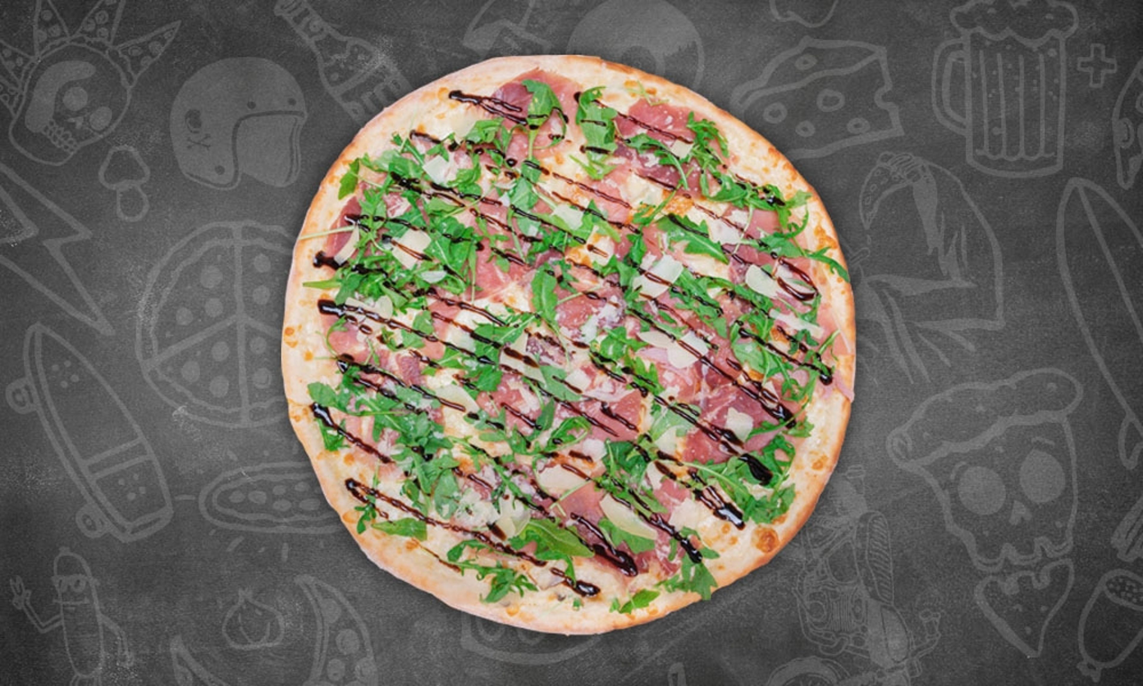 Prosciutto Arugula Whole Pie.