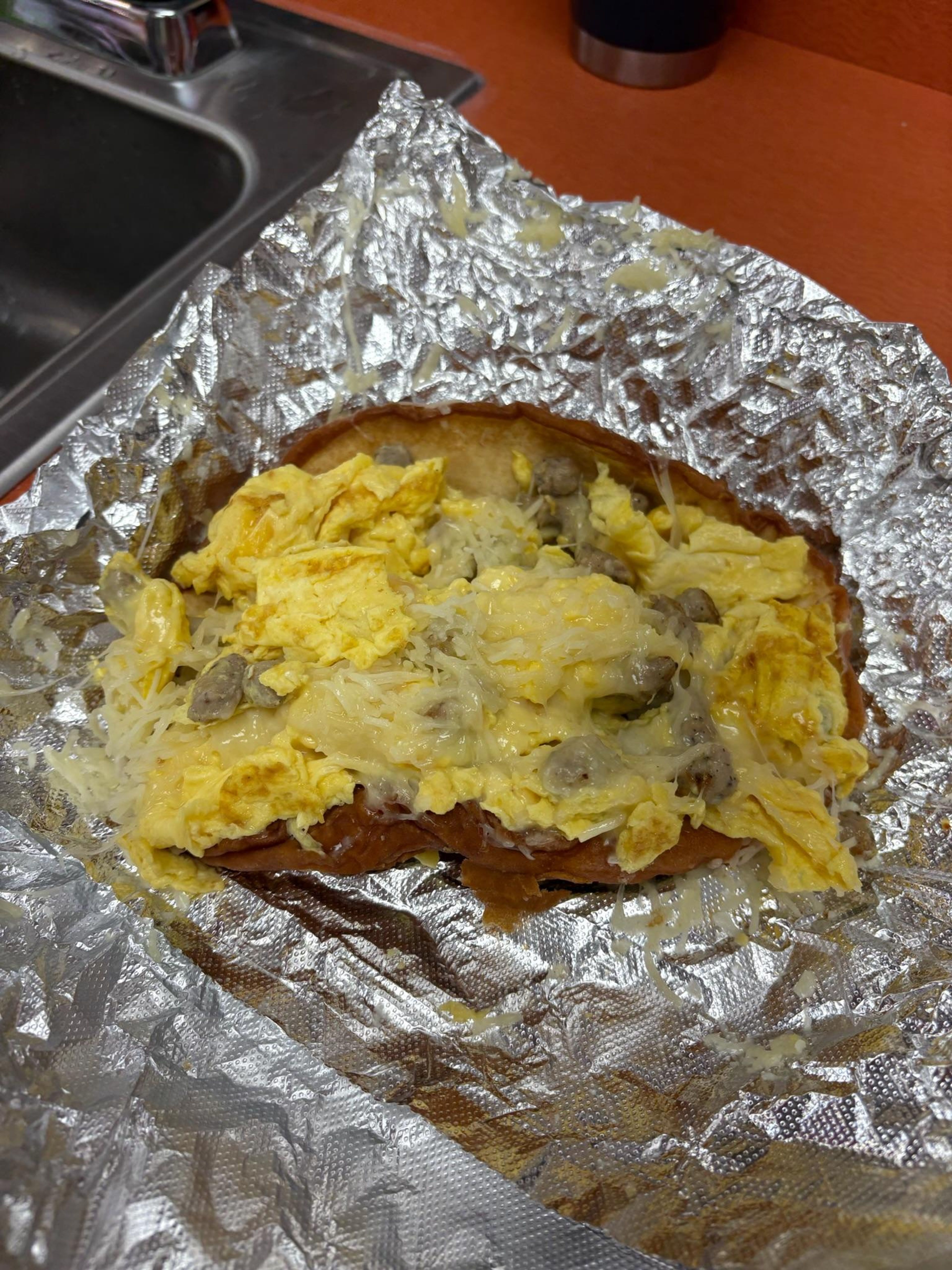 Donut Taco: Sausage, Egg, & Cheese.
