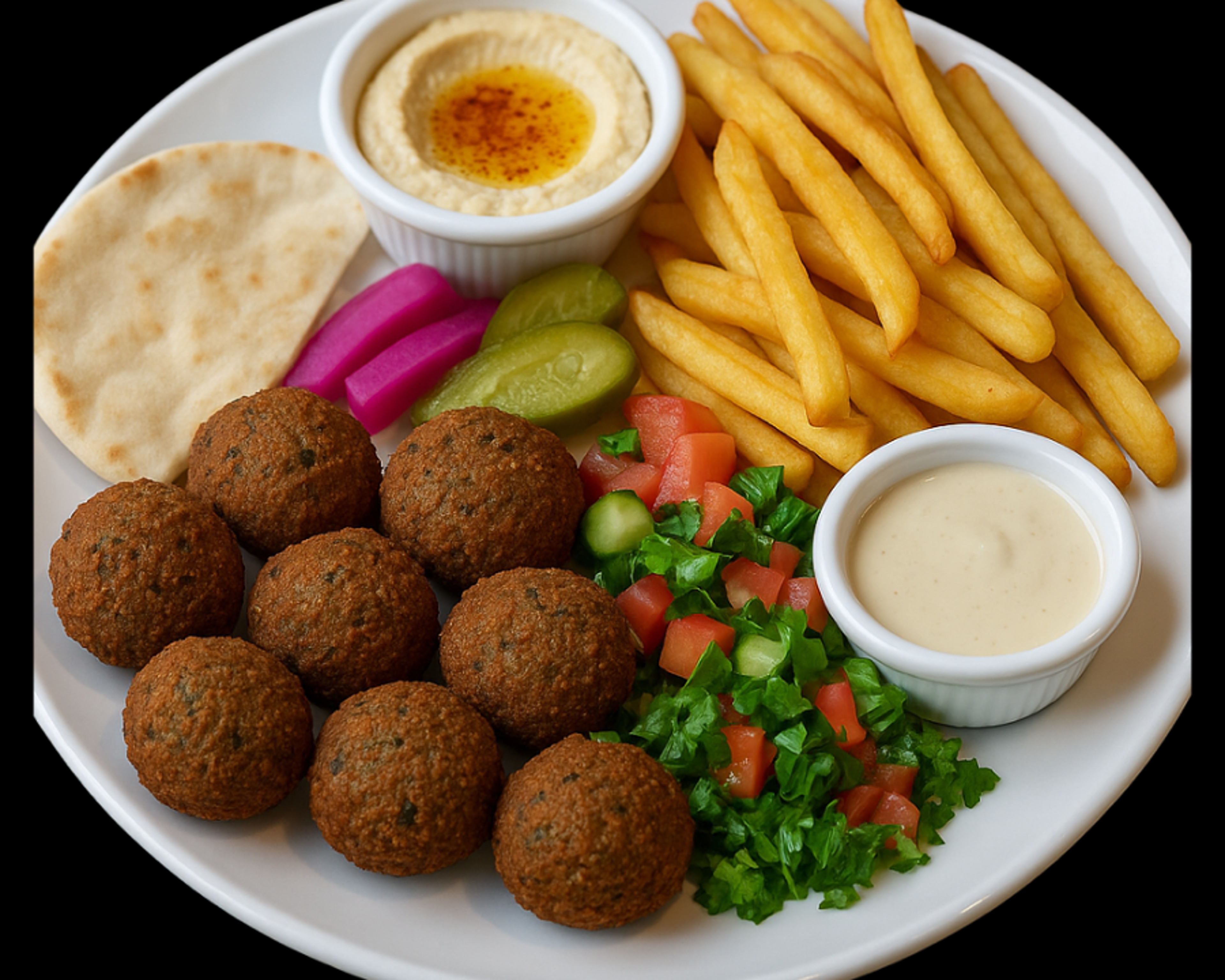 Falafel & Fries Plate.