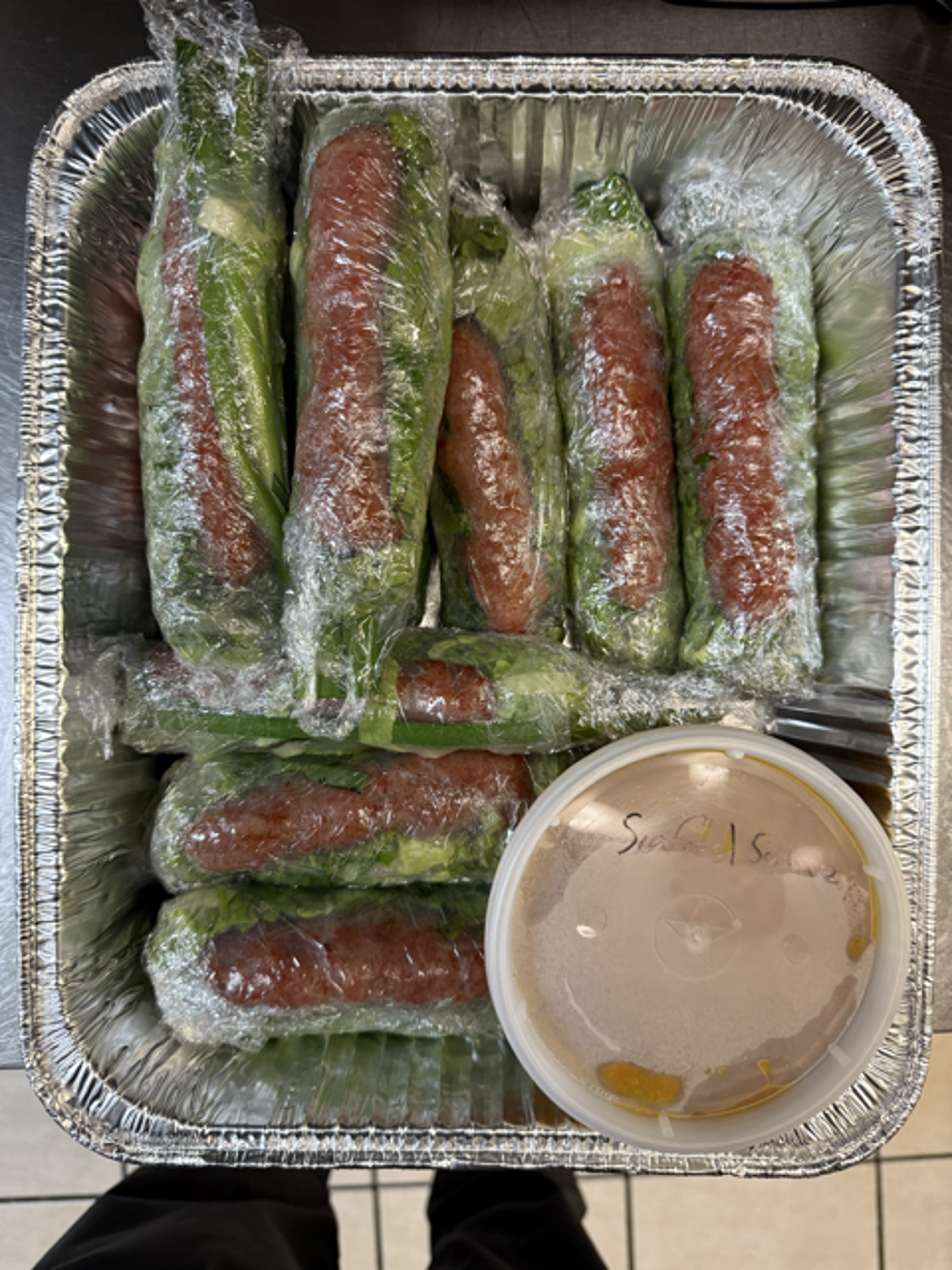 Pork Sausage Spring Roll.