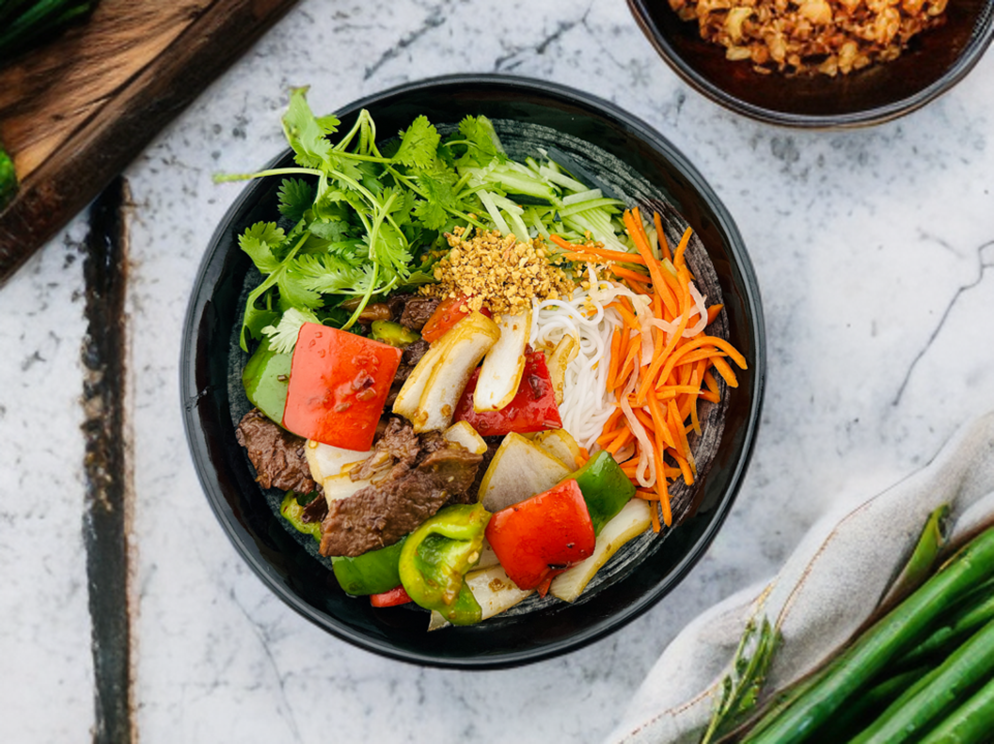 Stir Fried Beef Rice Vermicelli.