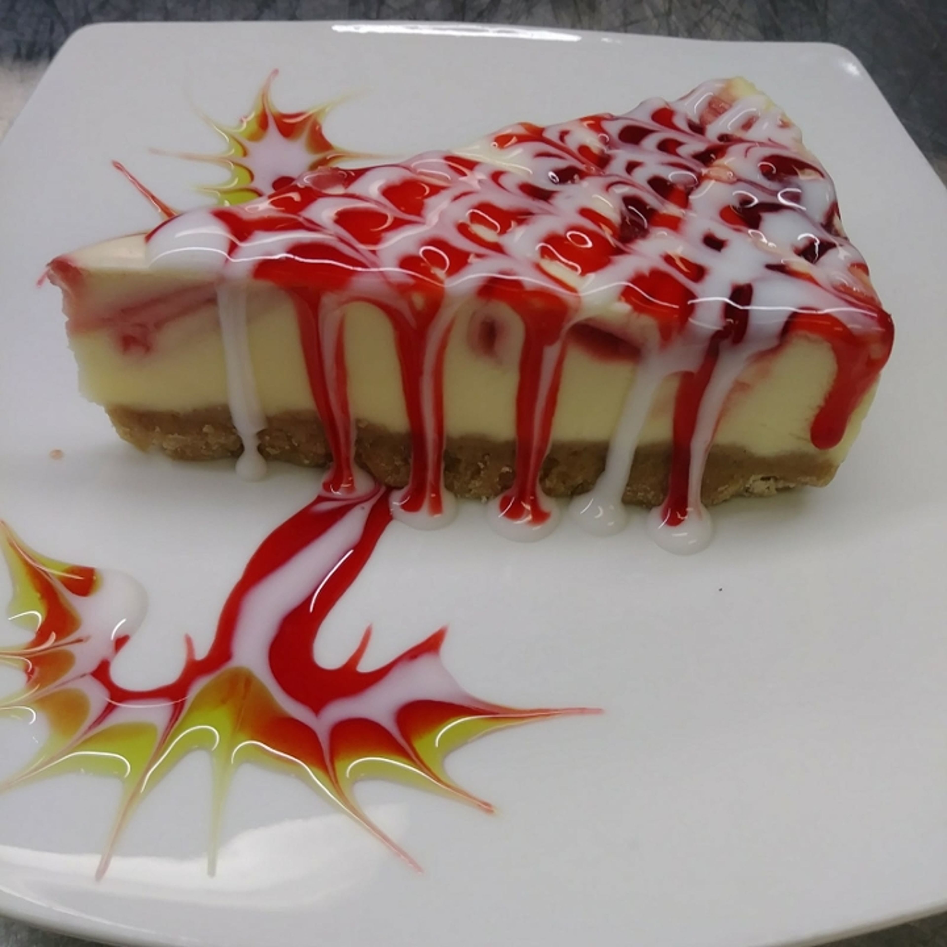 Strawberry Swirl Cheesecake.