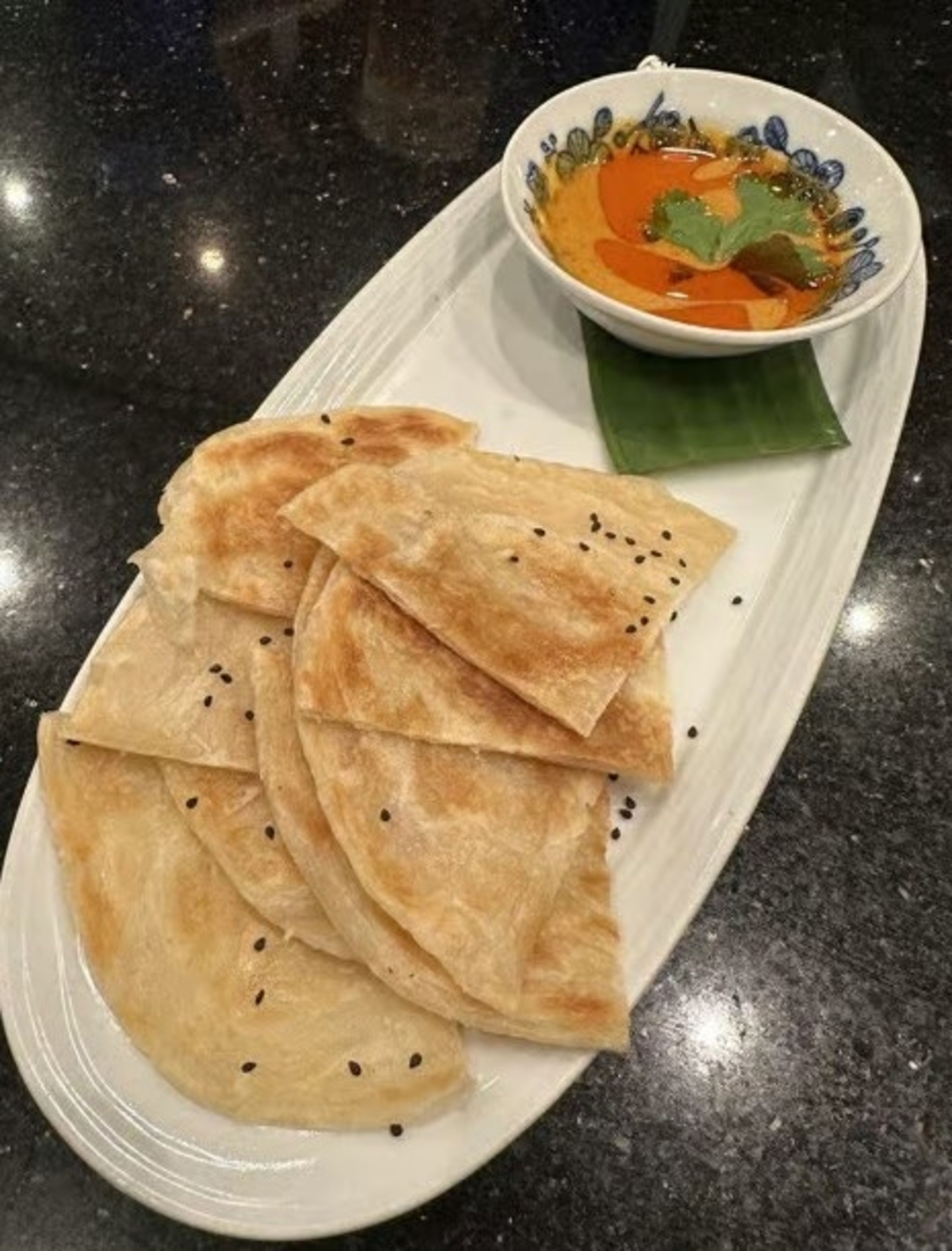 Roti with Massaman Sauce.