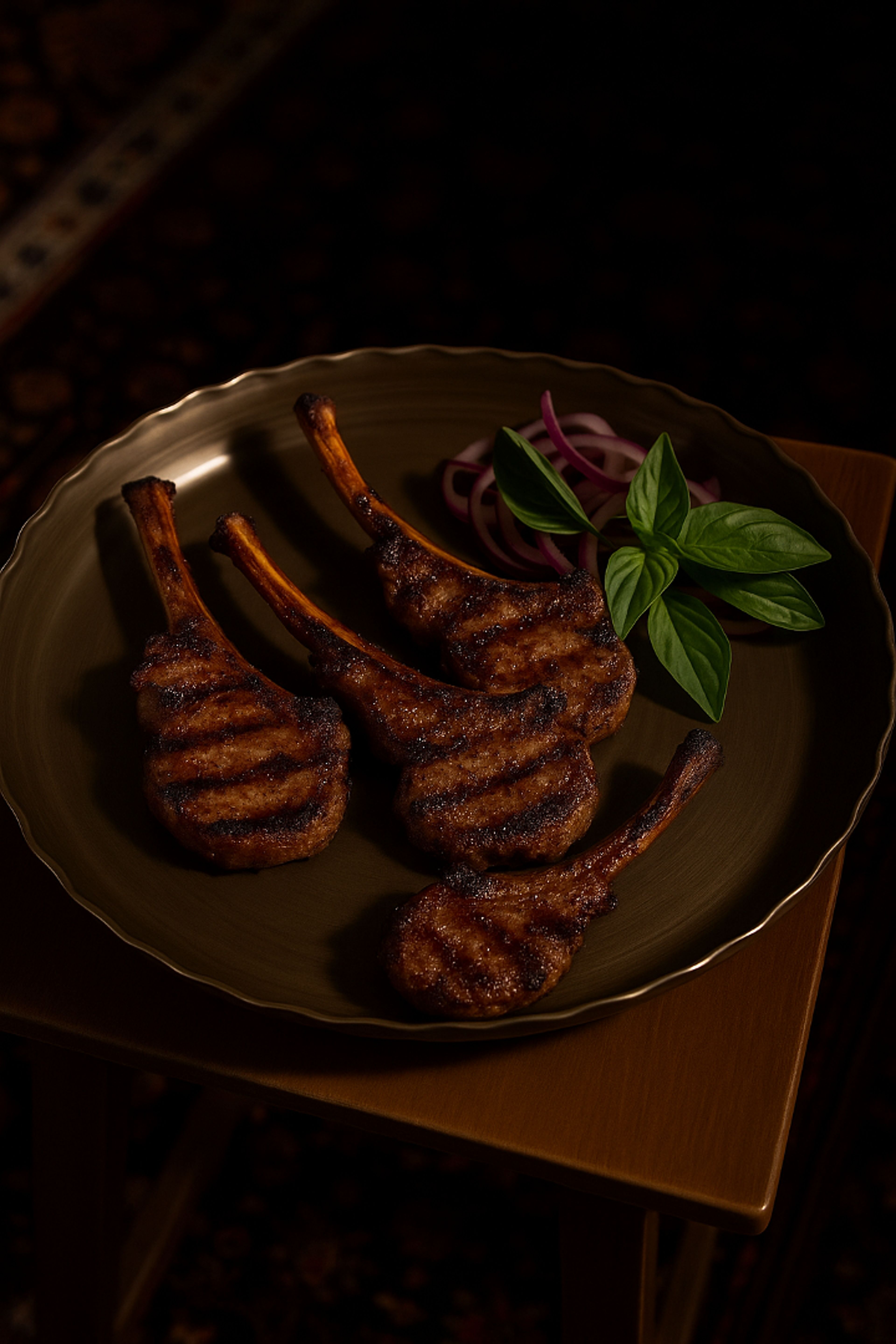 Lamb Chops Mazeh (شیشلیک کباب).