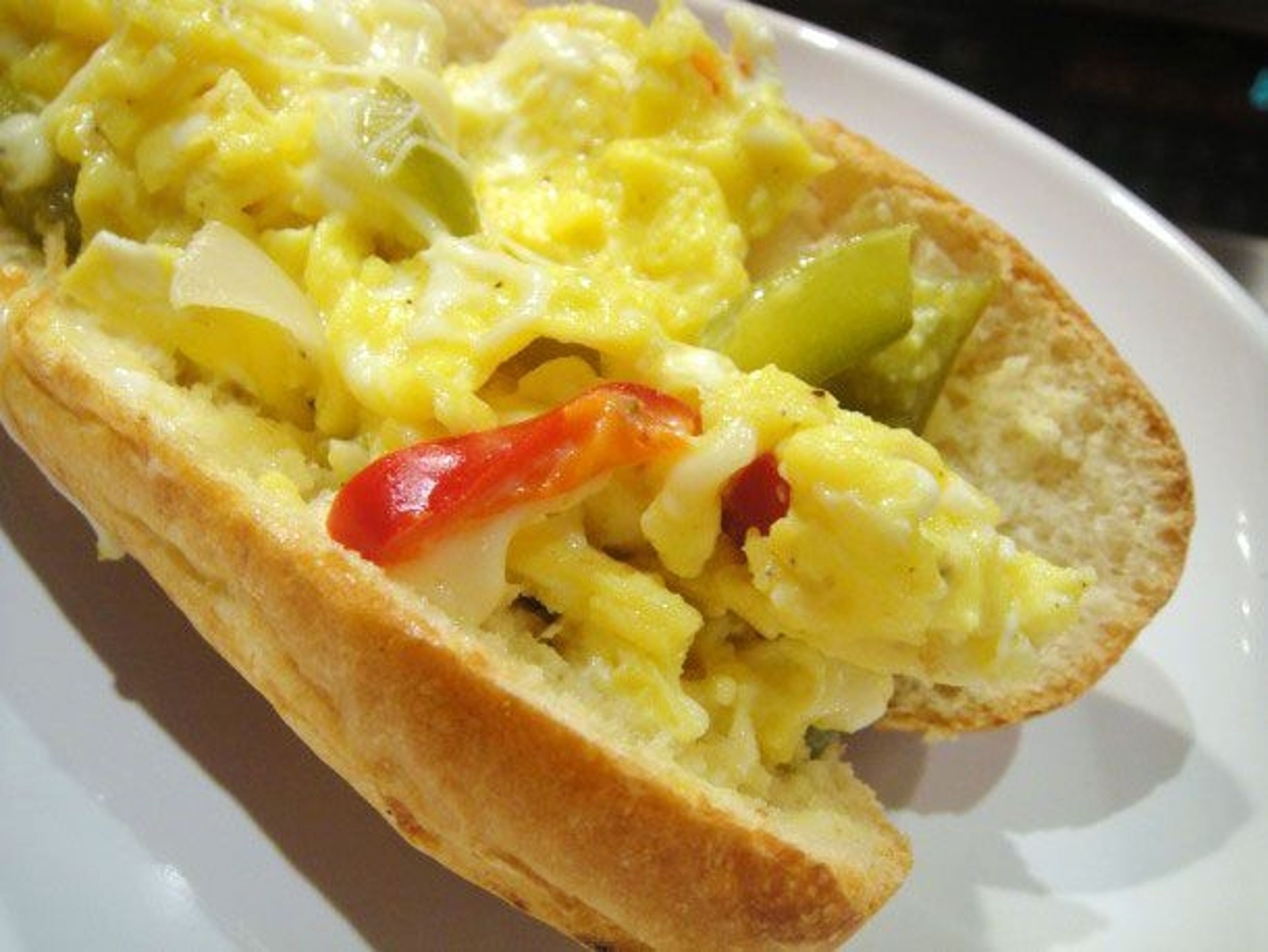 Peppers & Eggs Hot Sandwich.