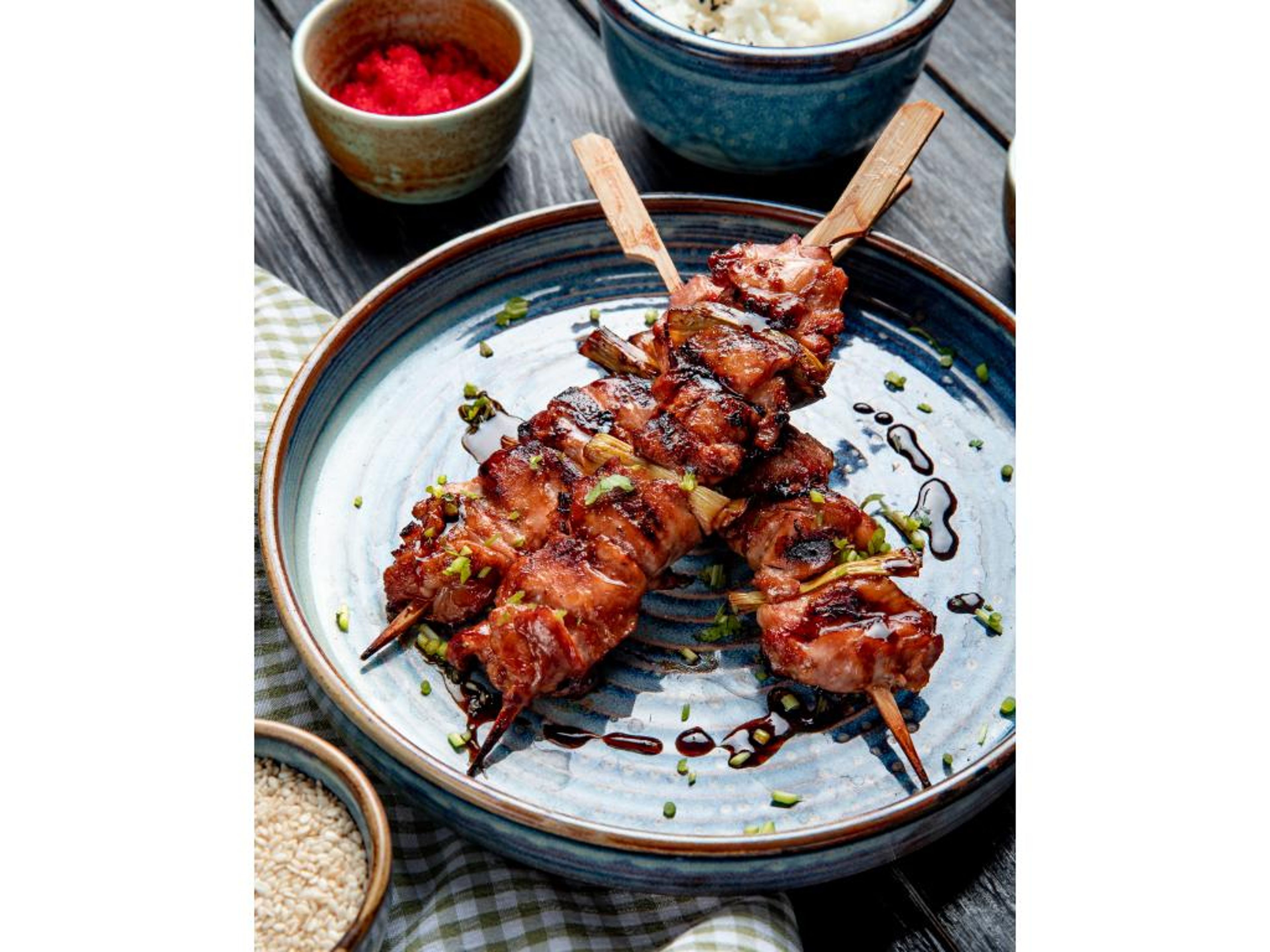 Chicken Tocino Skewers.