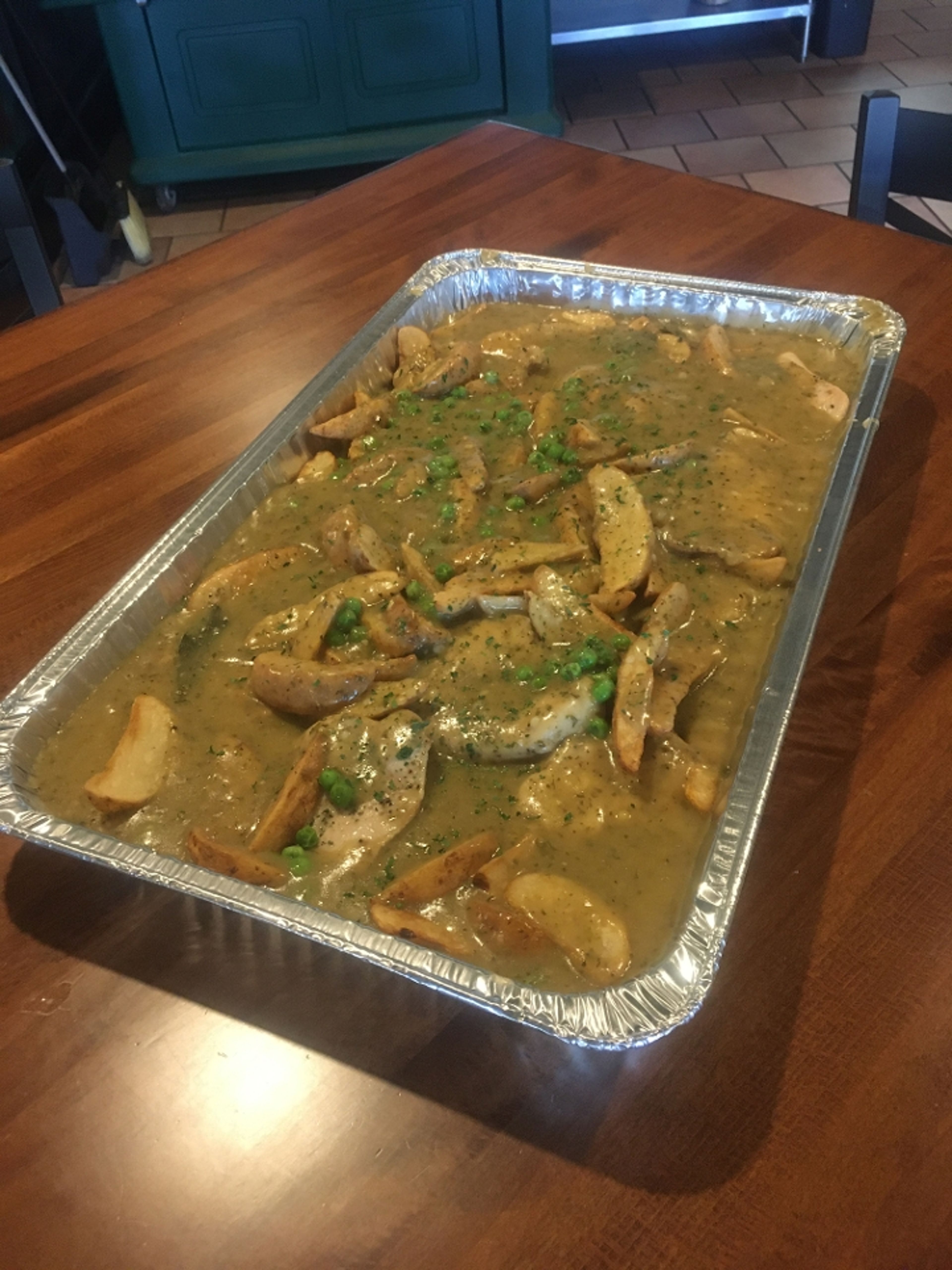 Chicken Vesuvio Catering Serving.