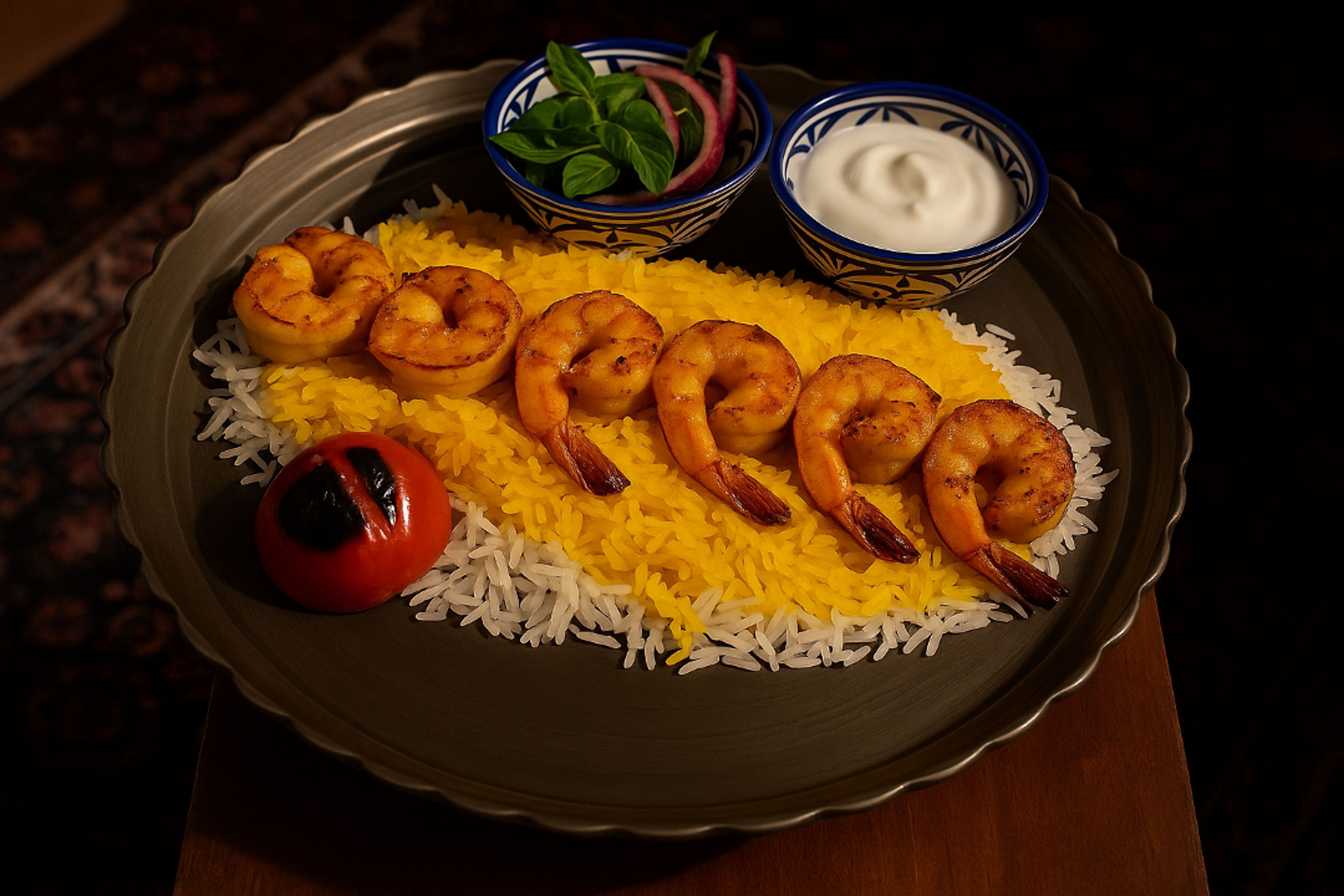 Shrimp Kabob (کباب میگو).