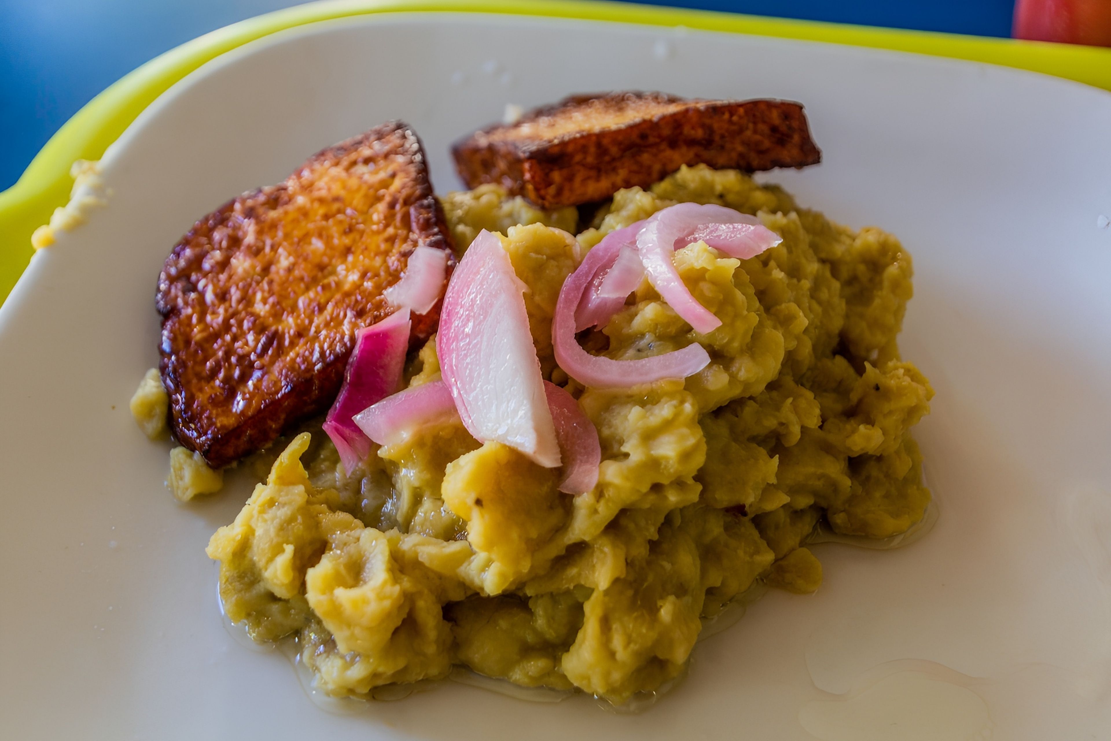 Mangu With Fried Dominican Cheese & Salami.