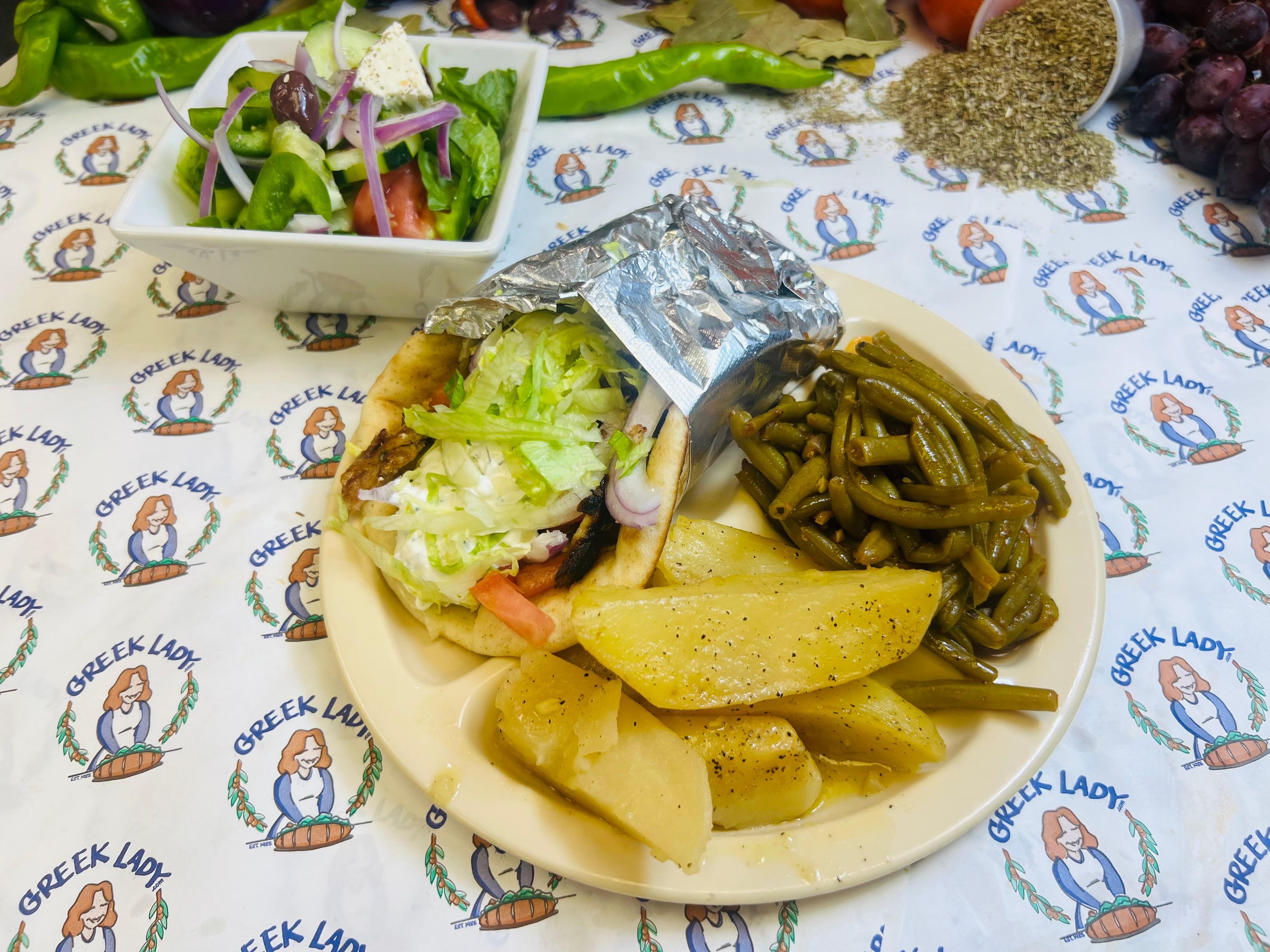 Veggie Gyro Platter.