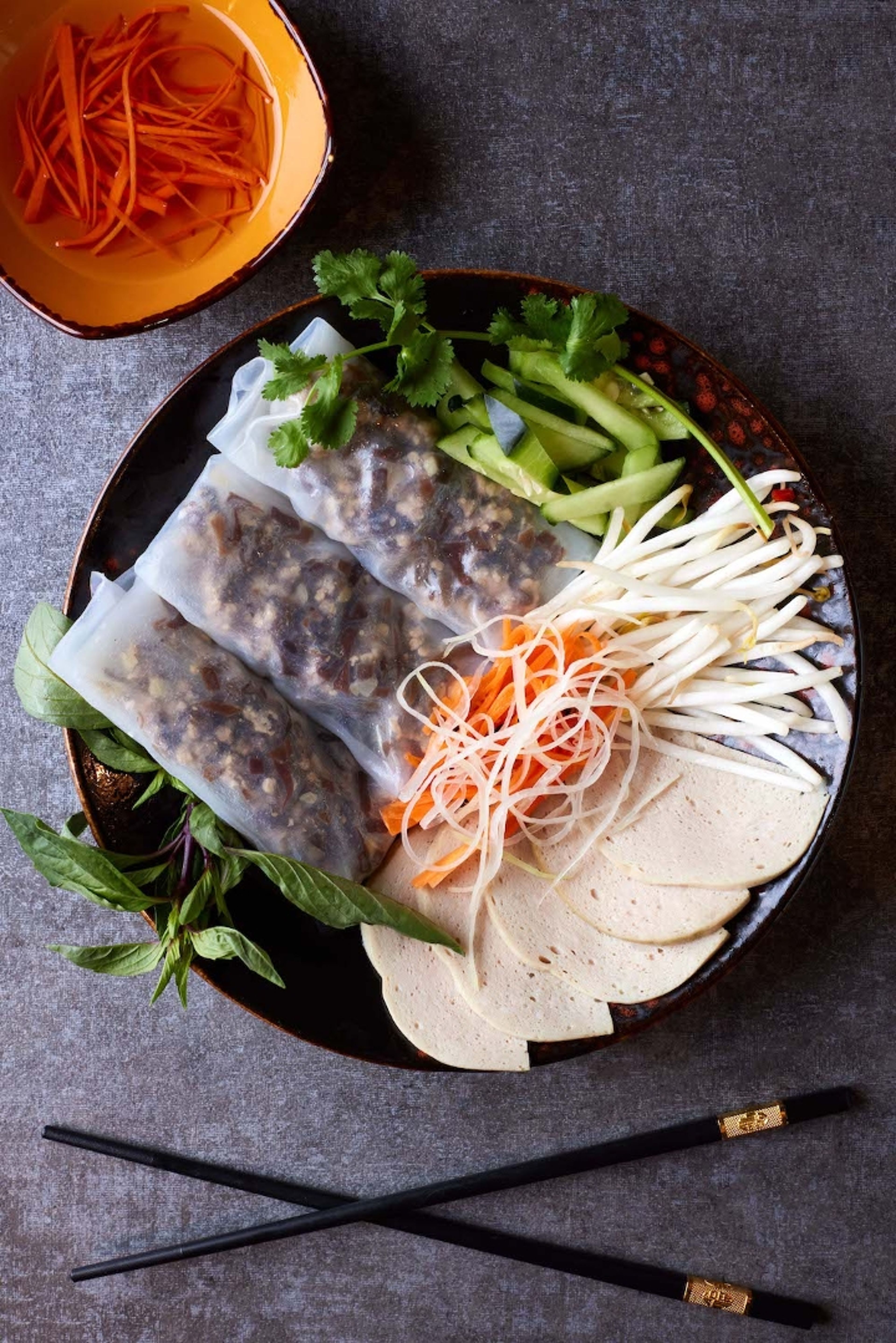 S1 Bánh Cuon Nong -Vietnamese Steamed Rice Paper Rolls.