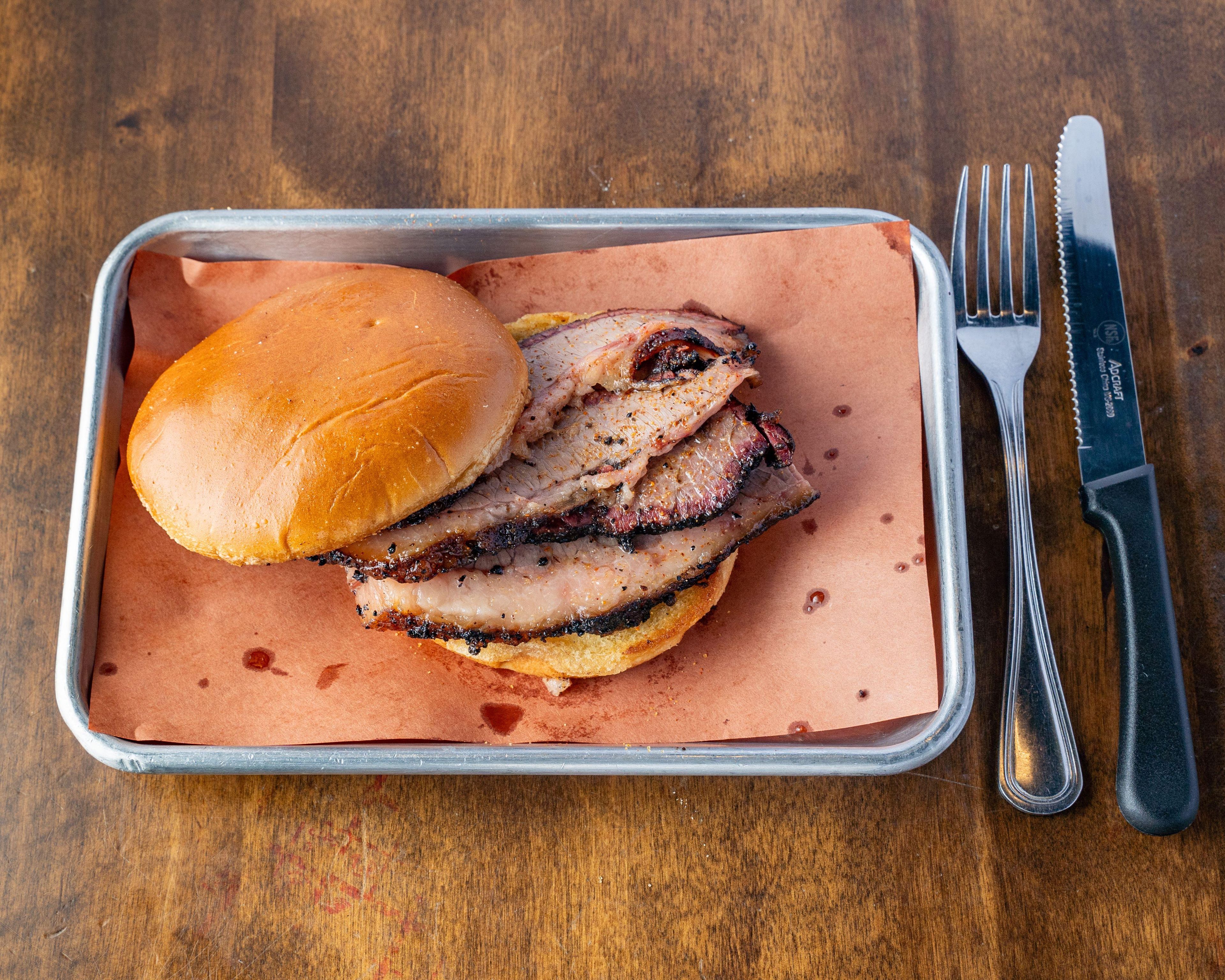 Beef Brisket Sandwich.