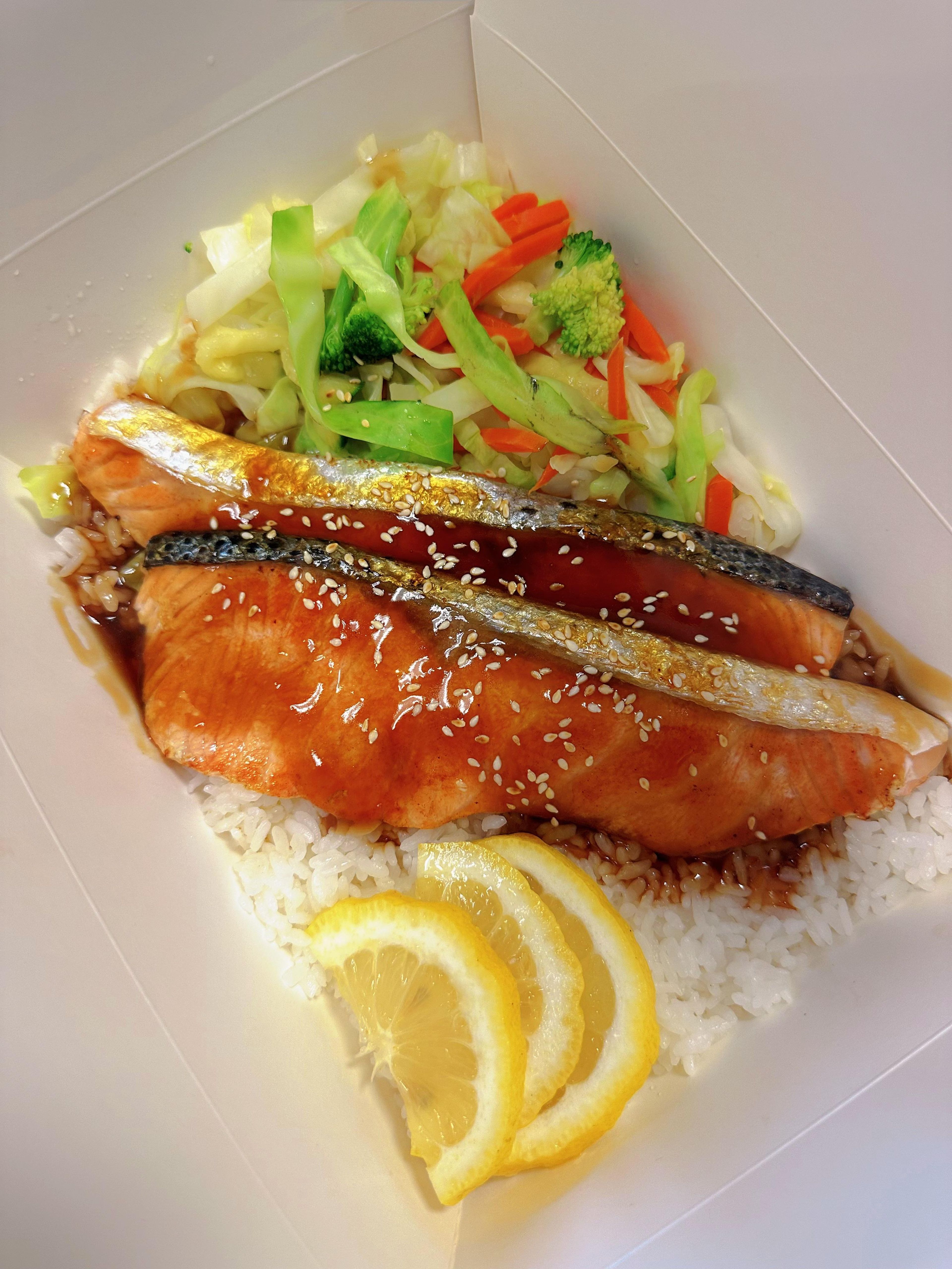 Teriyaki Salmon Bowl.