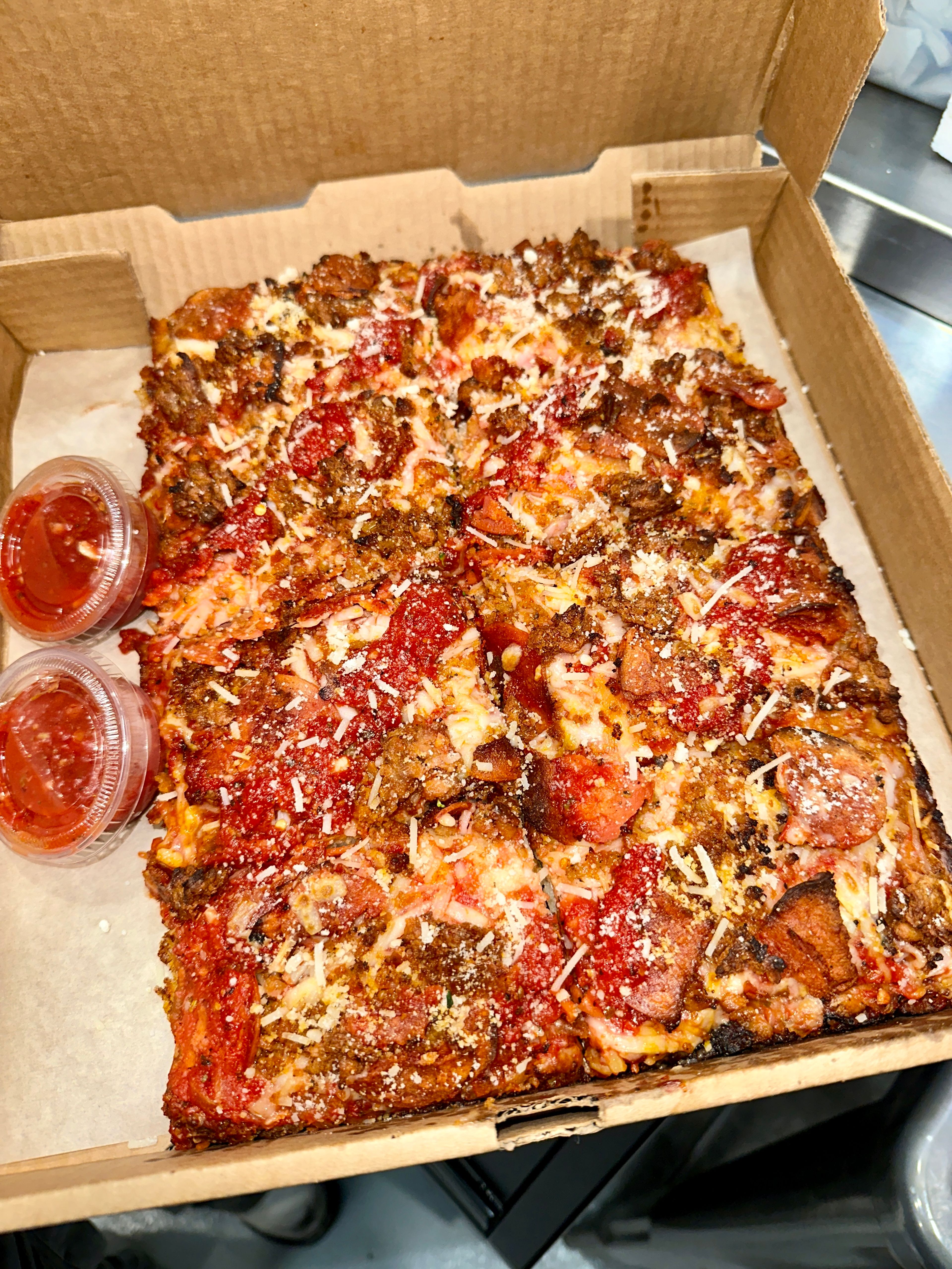 Deep Dish Pepperoni & Sausage.