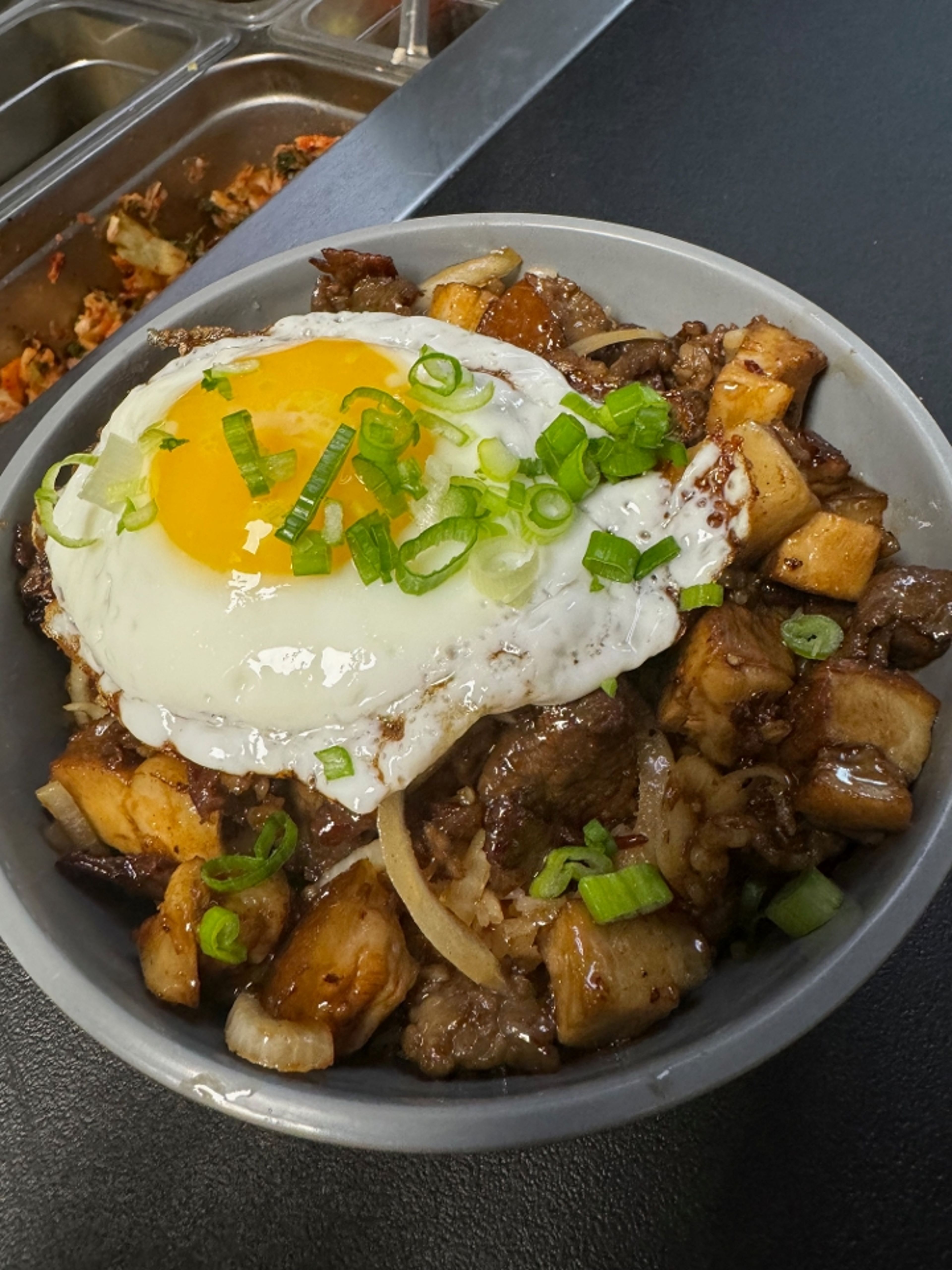 Rice bowl pork belly.