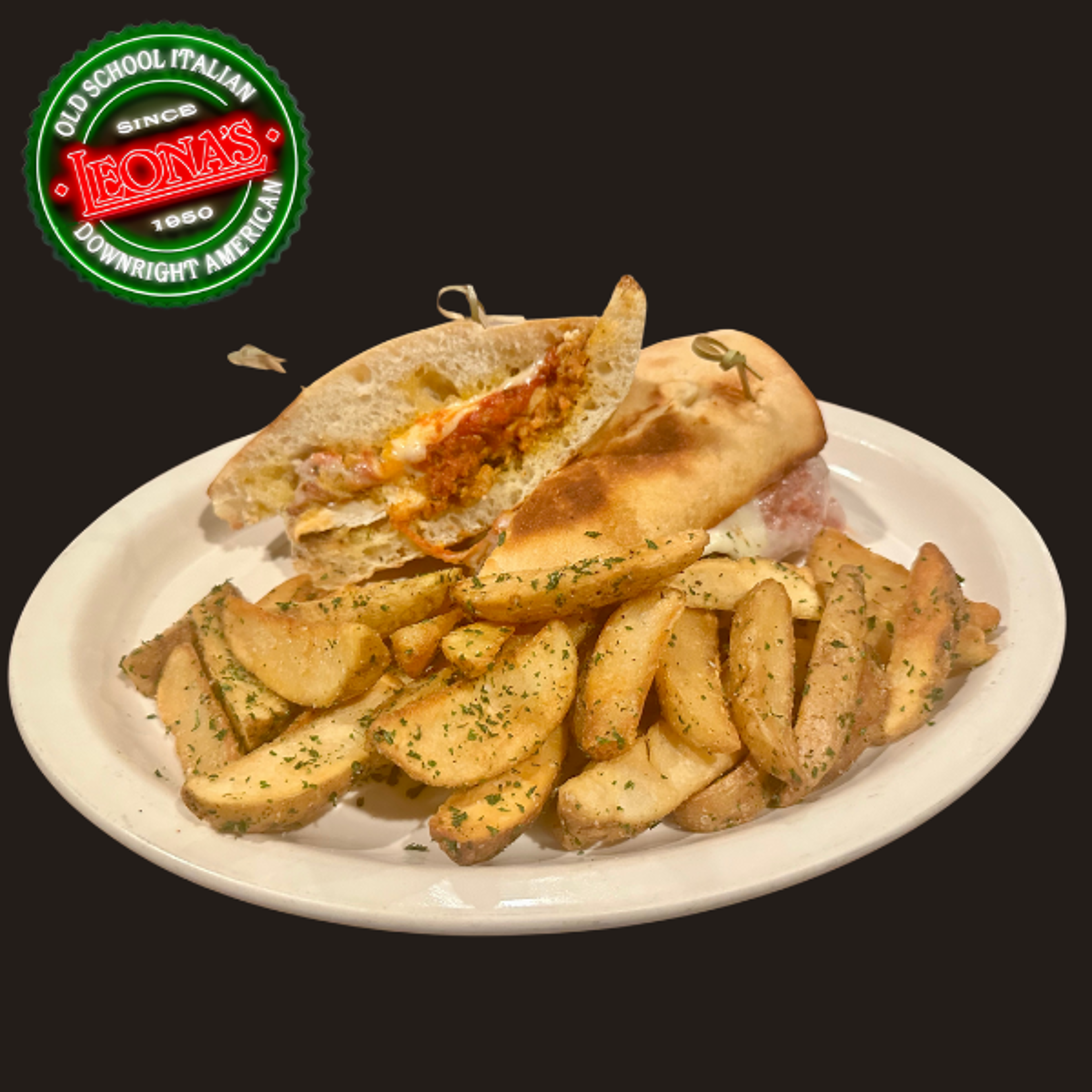 CHICKEN PARMESAN SANDWICH.