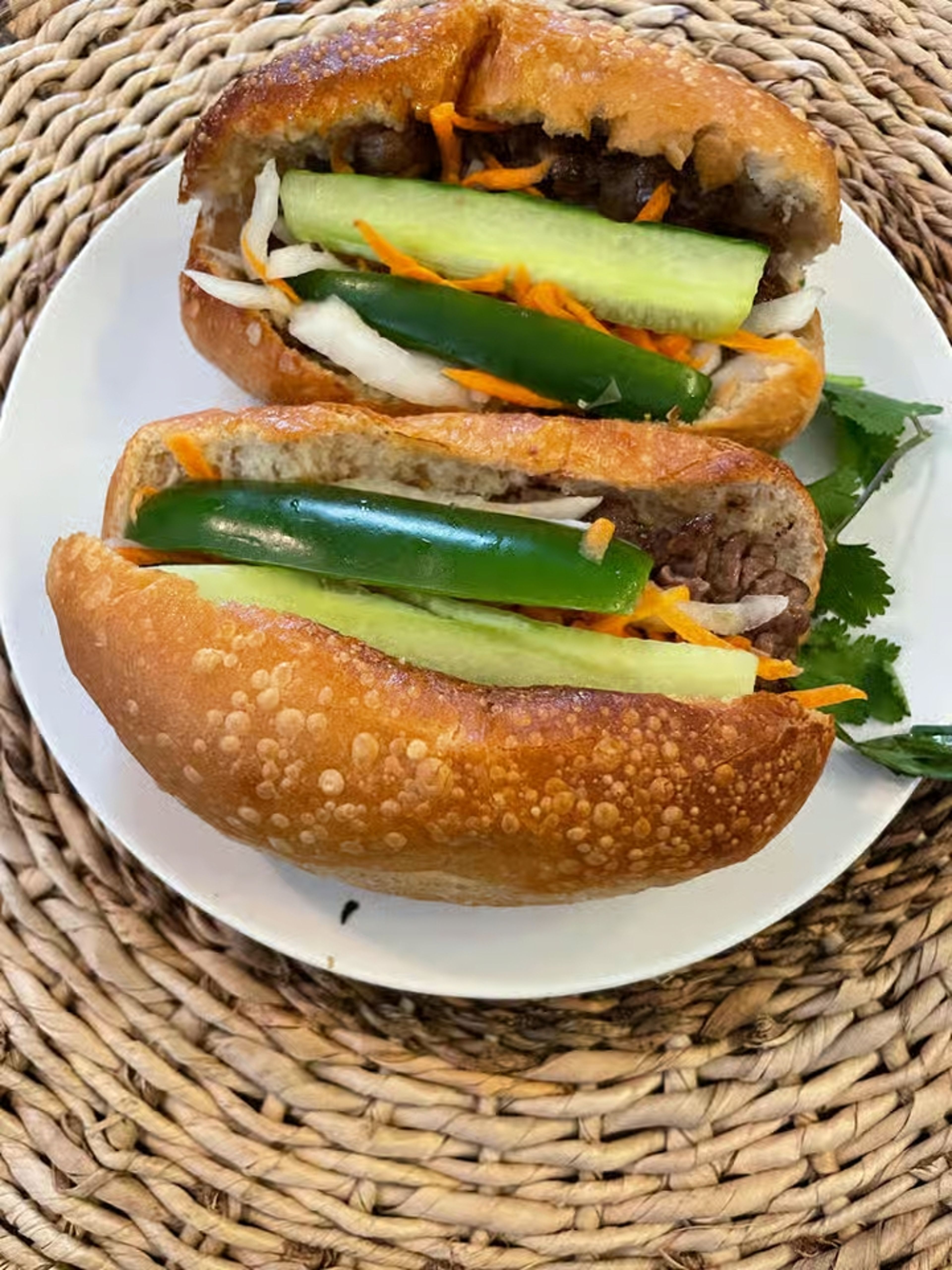 Lemon Grass Beef Banh Mi.