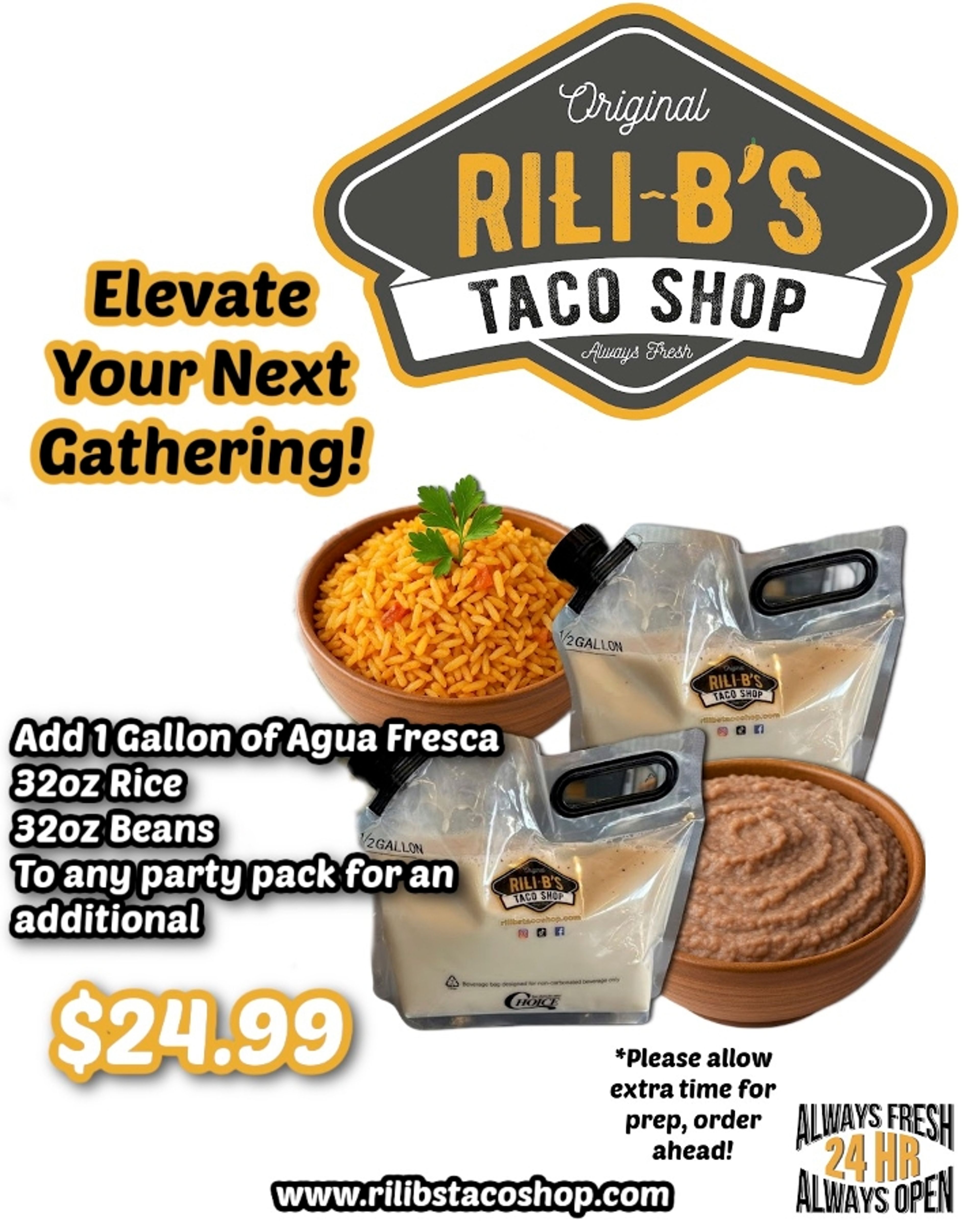 Rice, Beans & Agua Fresca Bundle.