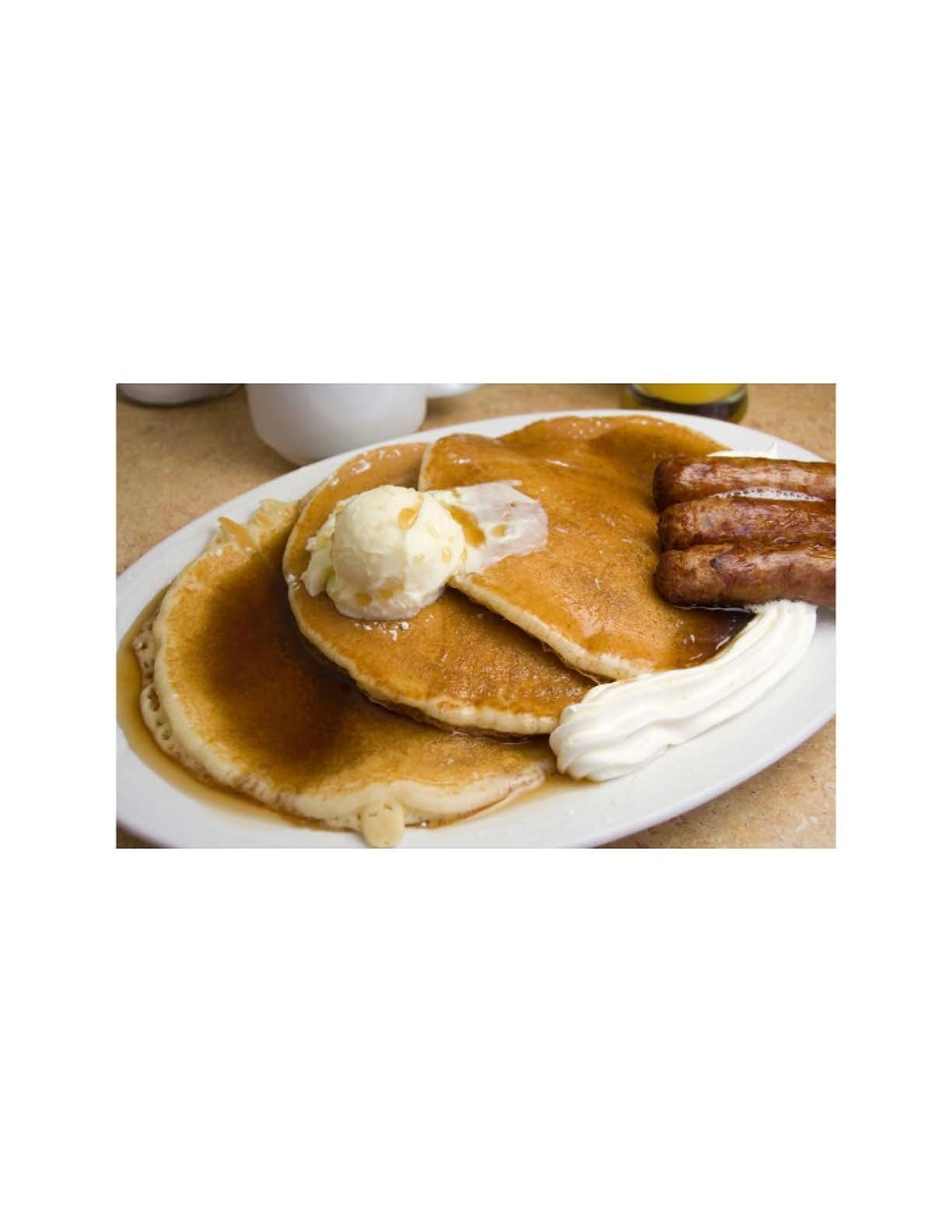 Hot Cakes with Choice of Meat.