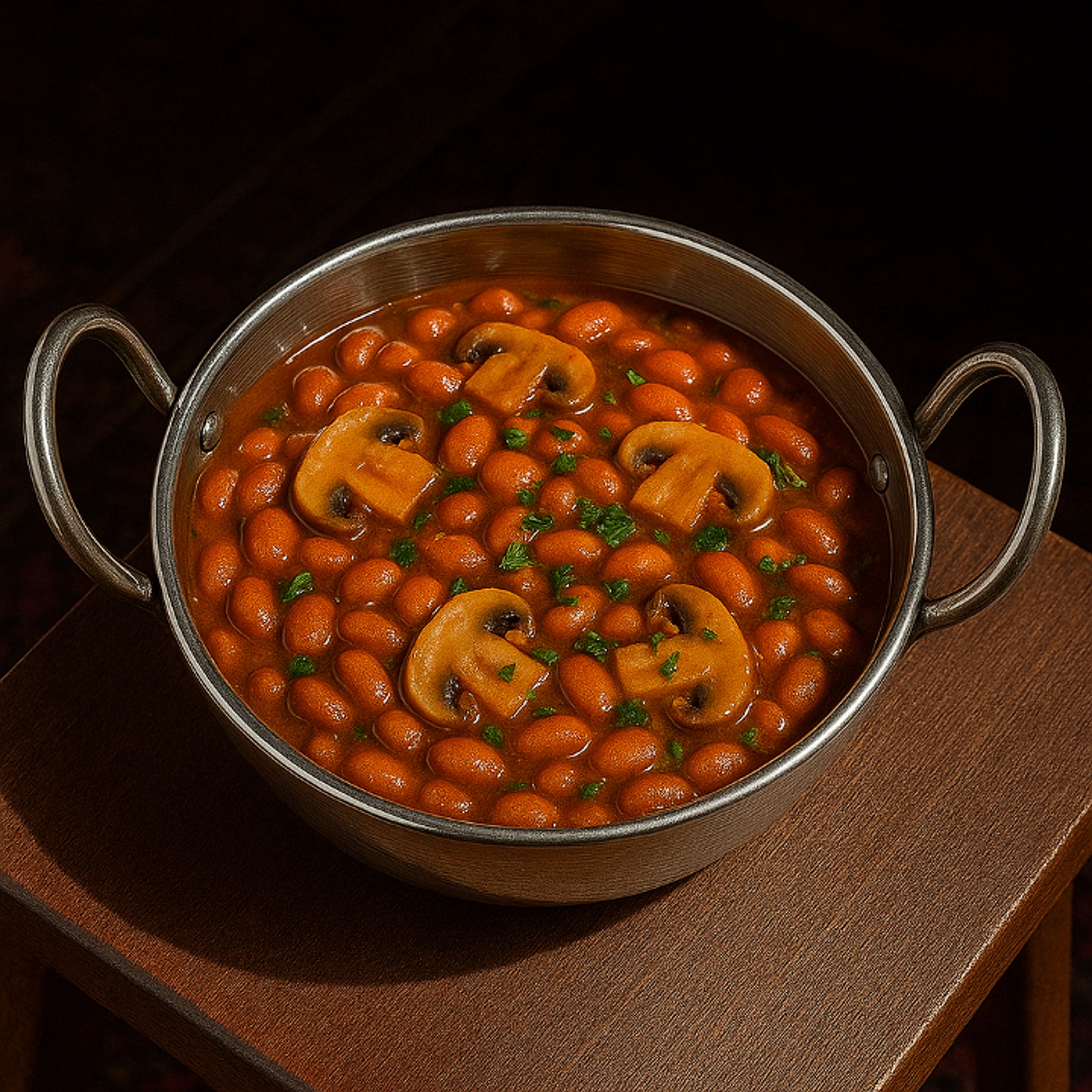 🌱 Pinto Beans with Mushroom خوراک لوبیا باقارچ.