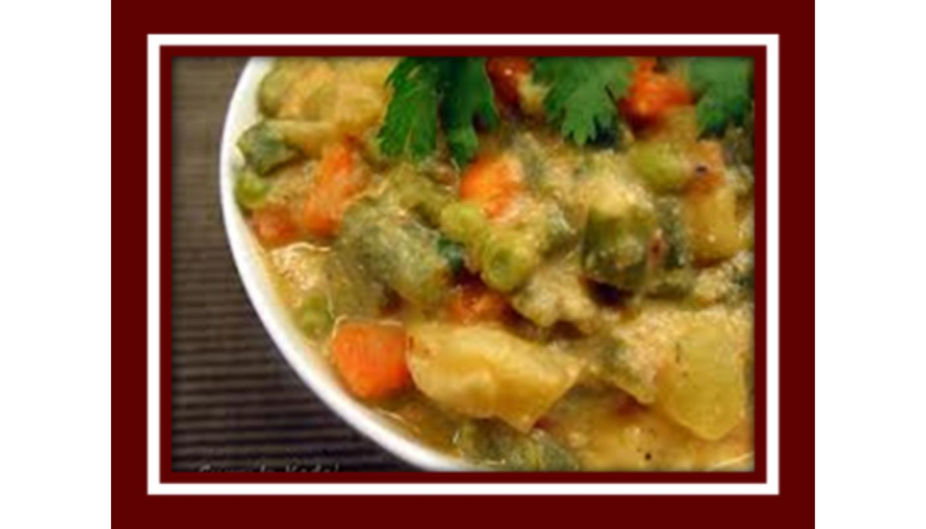 Veg Coconut Korma – South Indian Style (Vegan, Gluten free).