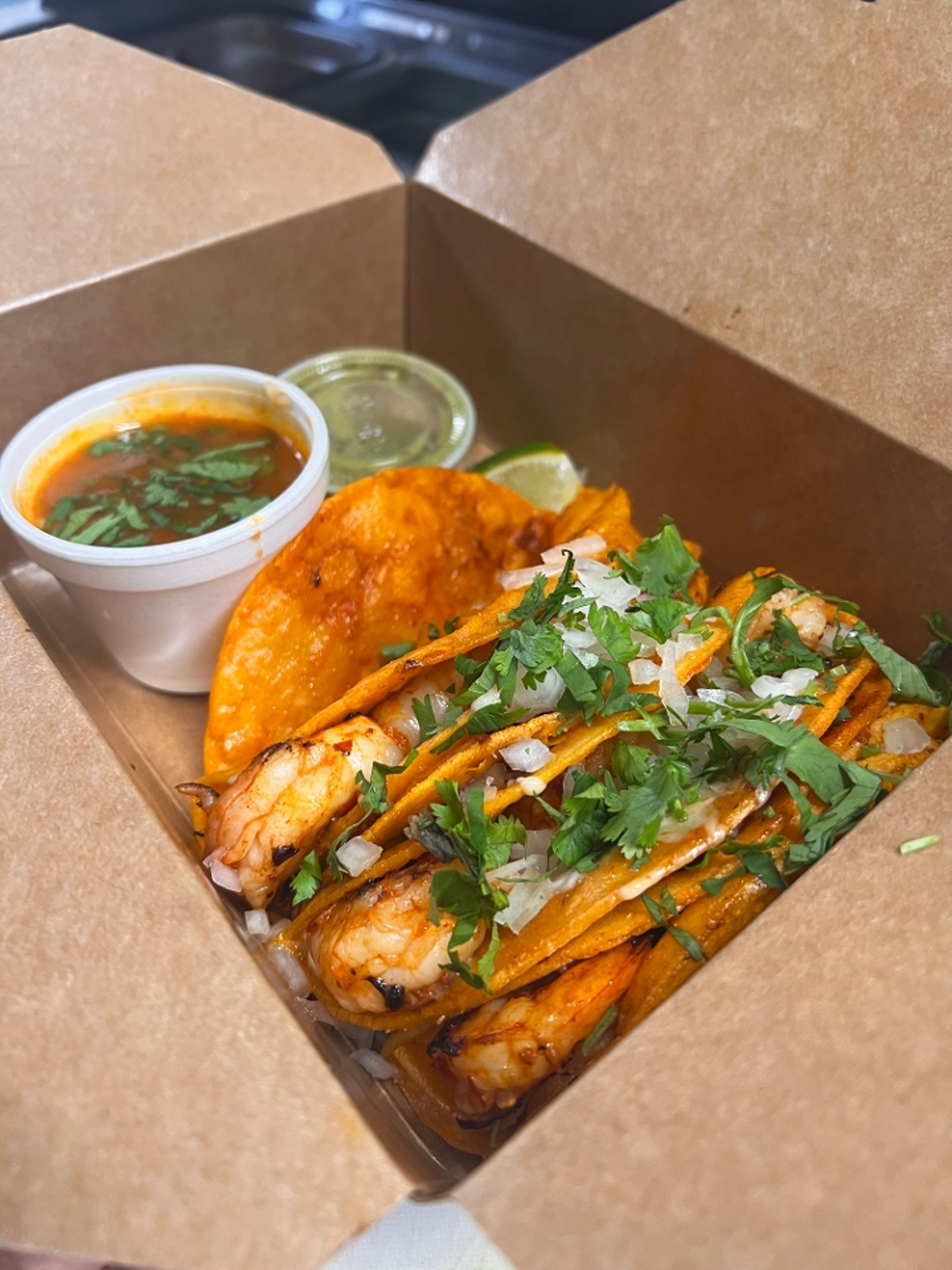 Shrimp Birria Tacos.