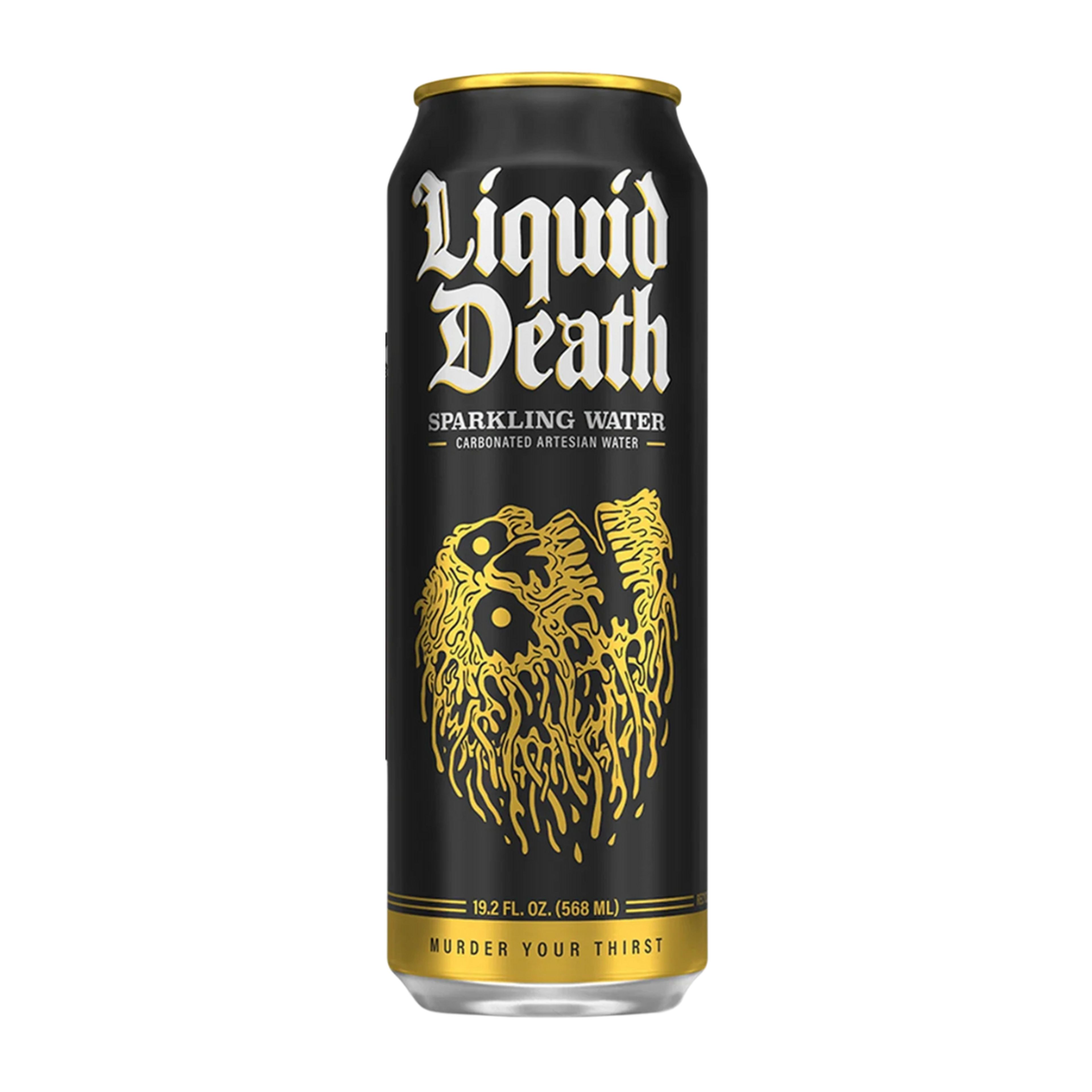 Liquid Death Sparkling Water.
