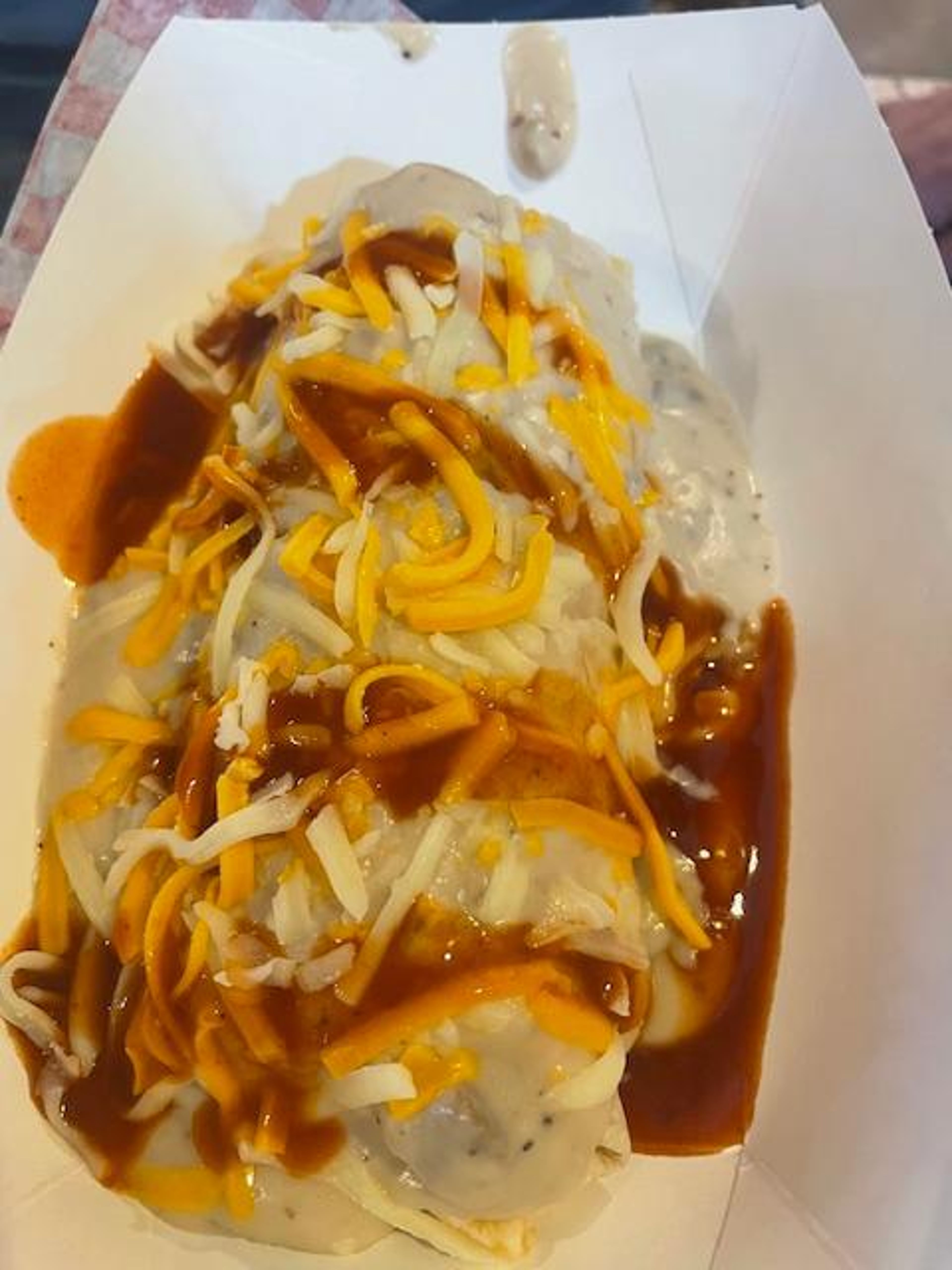 Smothered Breakfast Burrito.