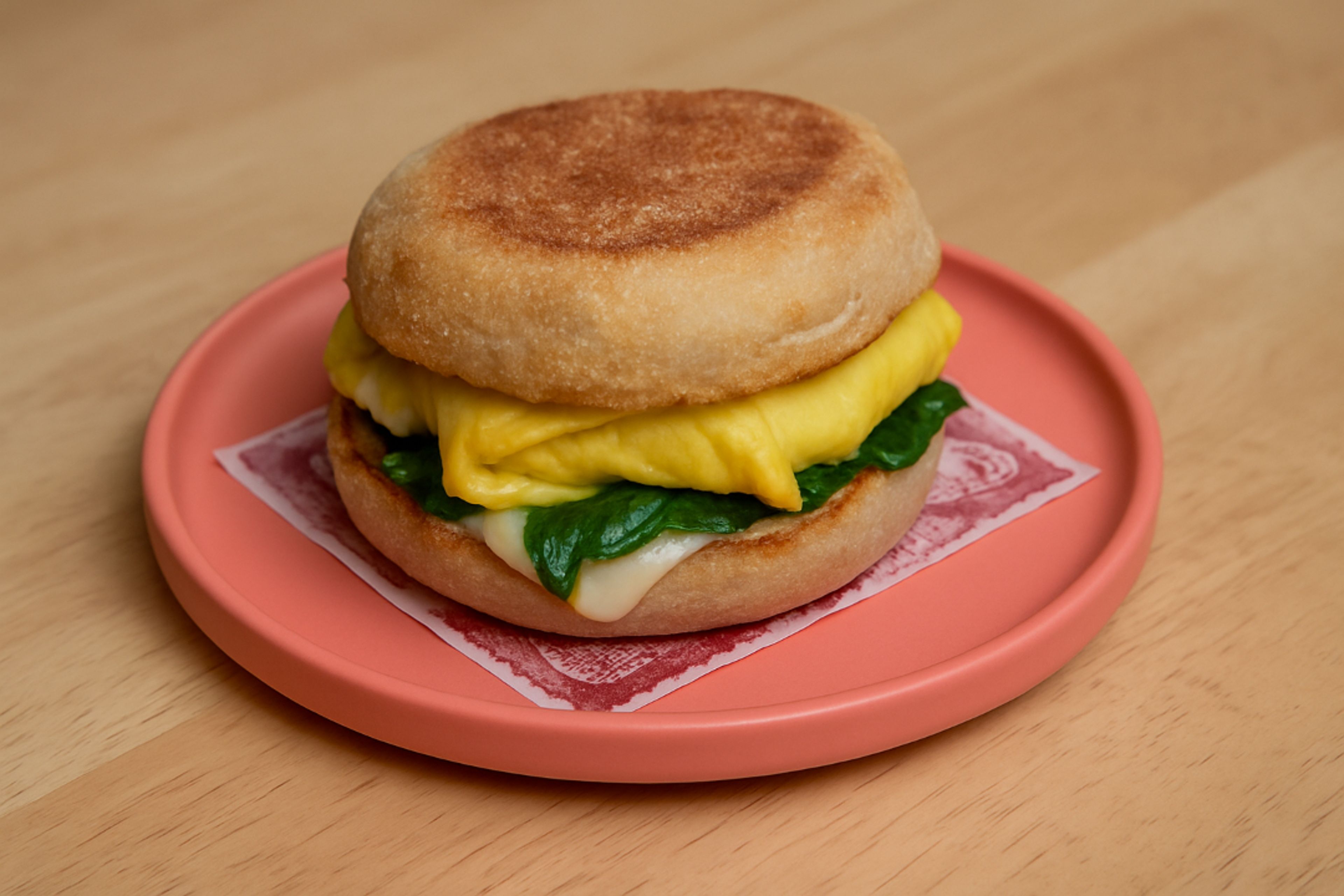 SPINACH BREAKFAST SANDWICH.