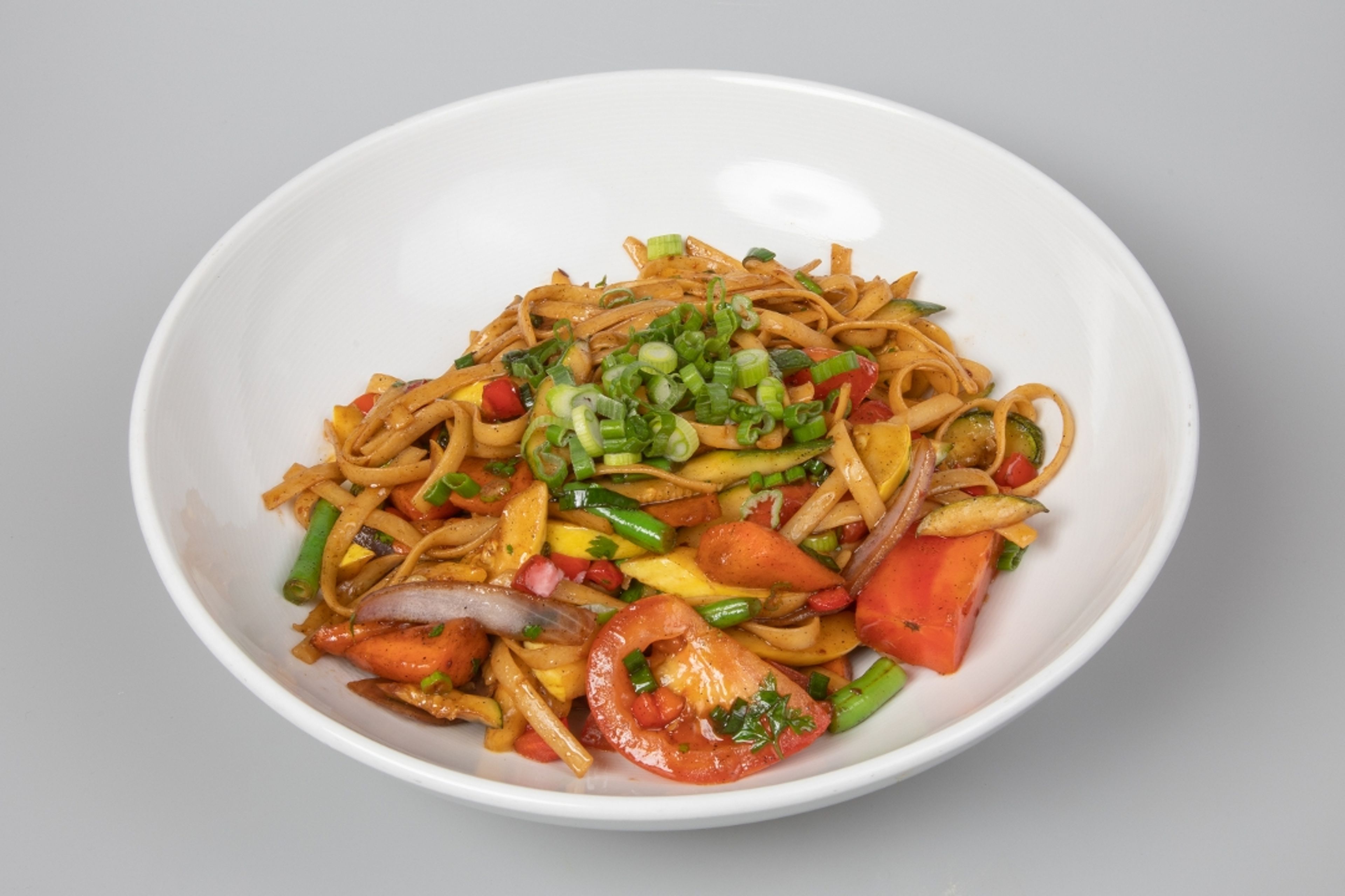 Traditional Wok Noodles with Vegetables.