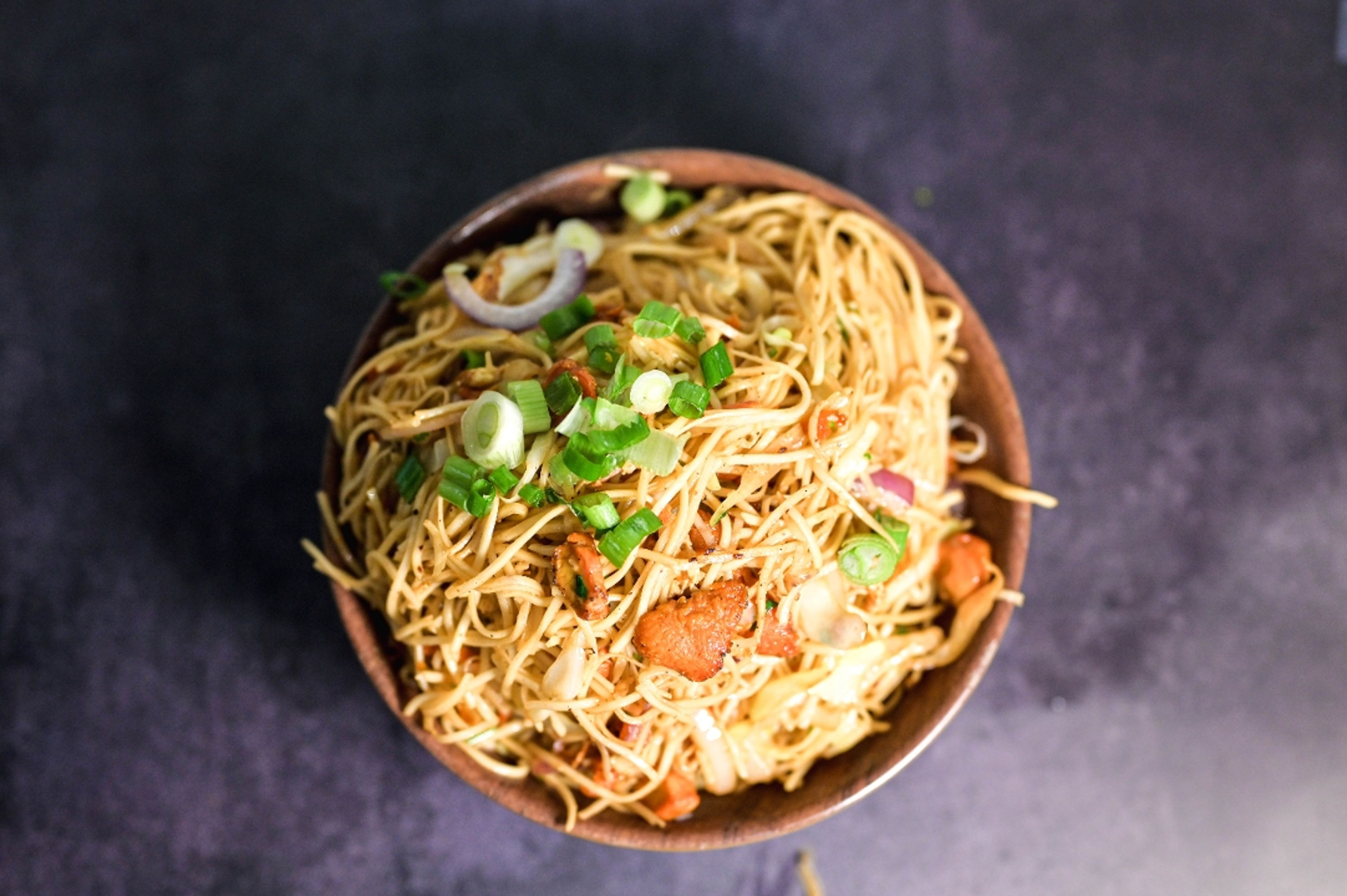 Wok Tossed Hakka Noodles.