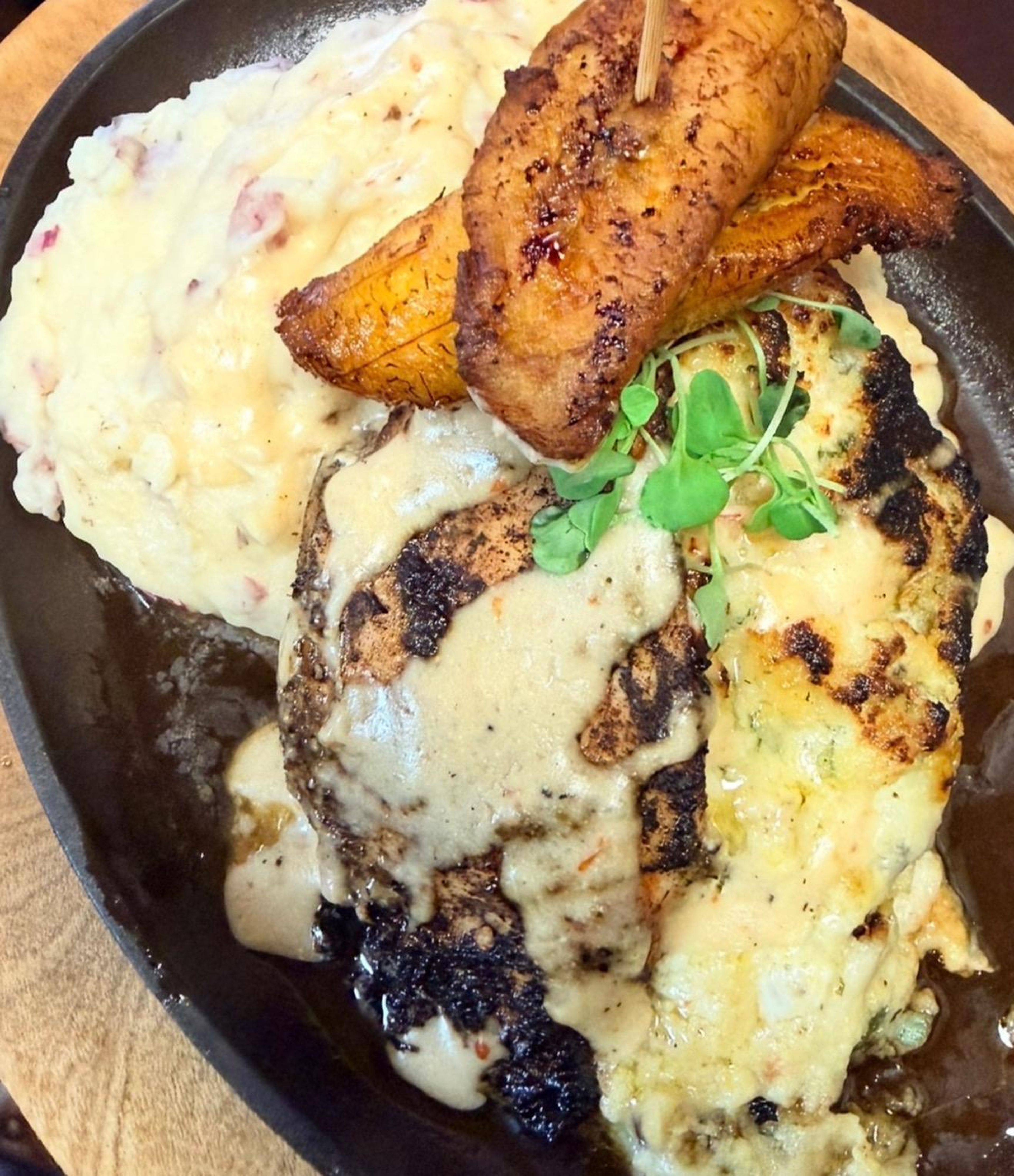 Stuffed Jerk Chicken.