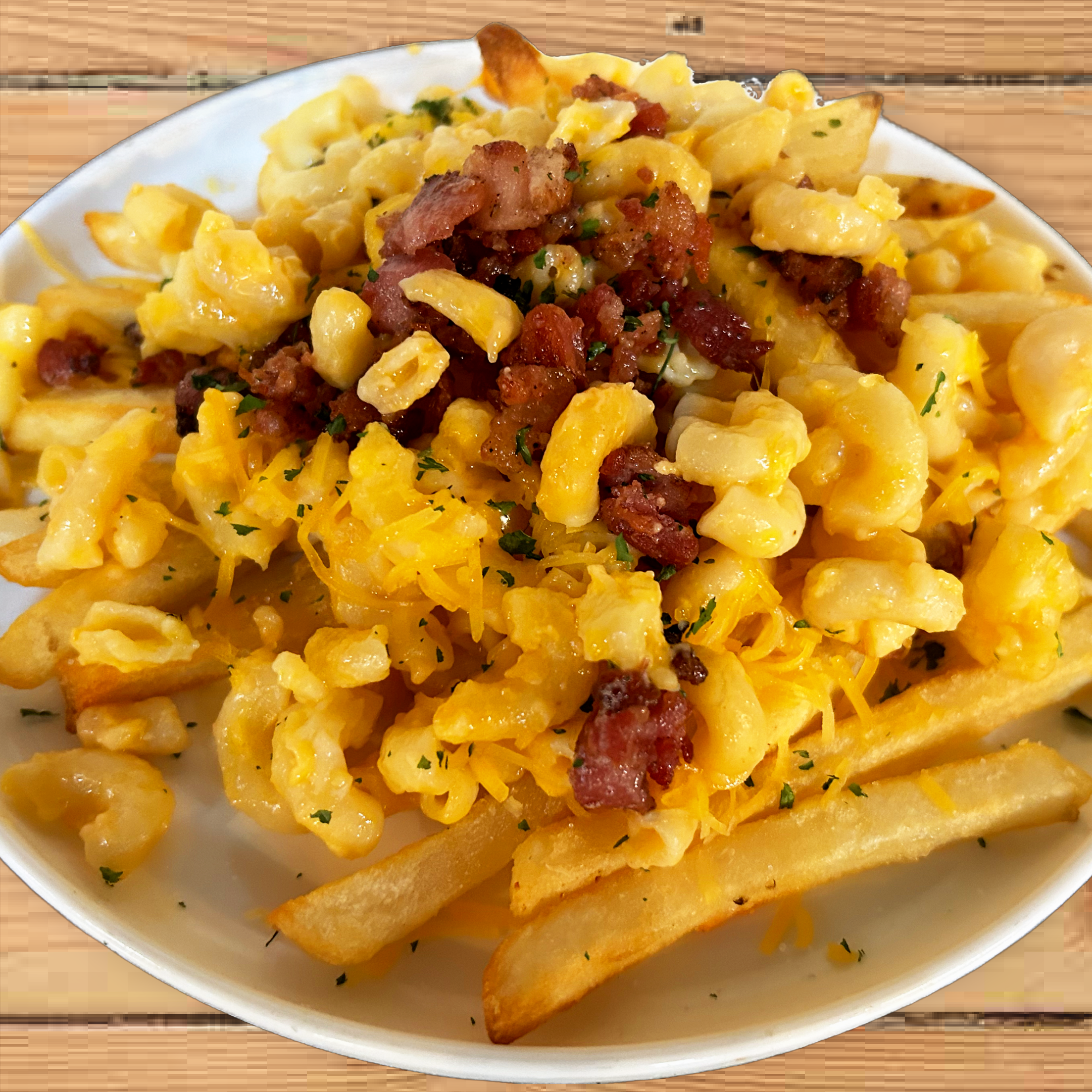 Bacon Mac & Cheese Loaded Fries.