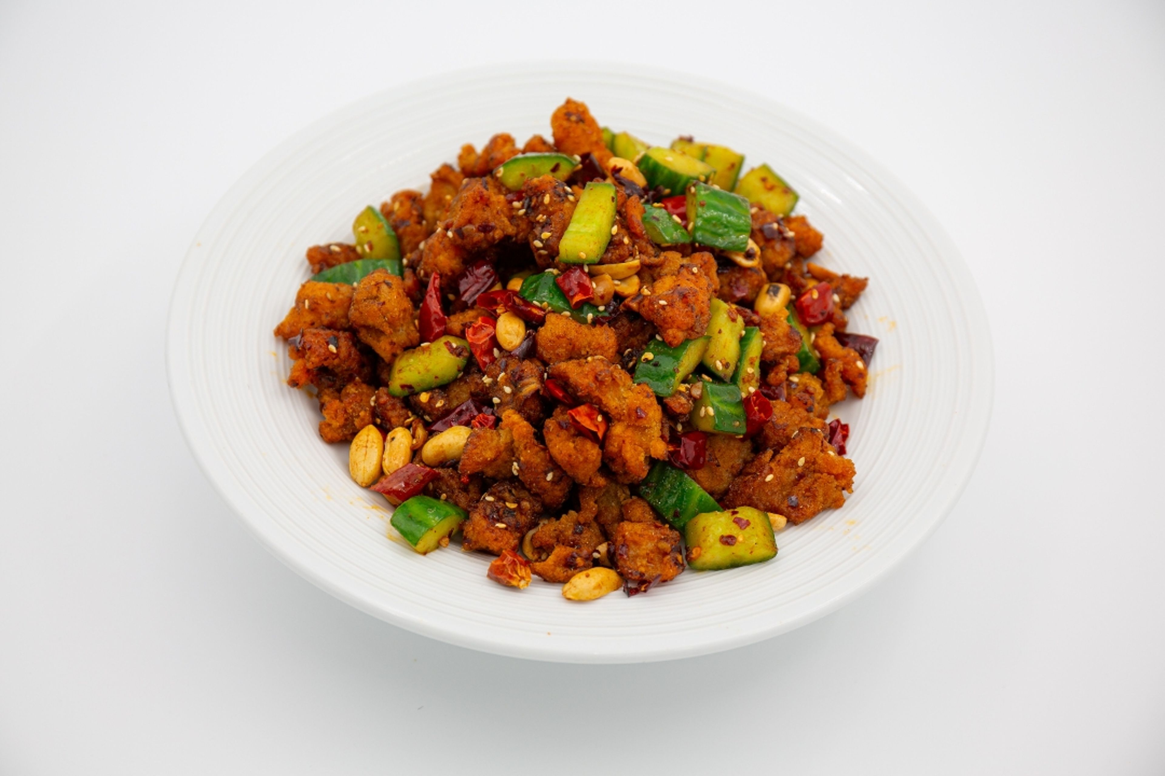 Chili Pepper Diced Chicken.
