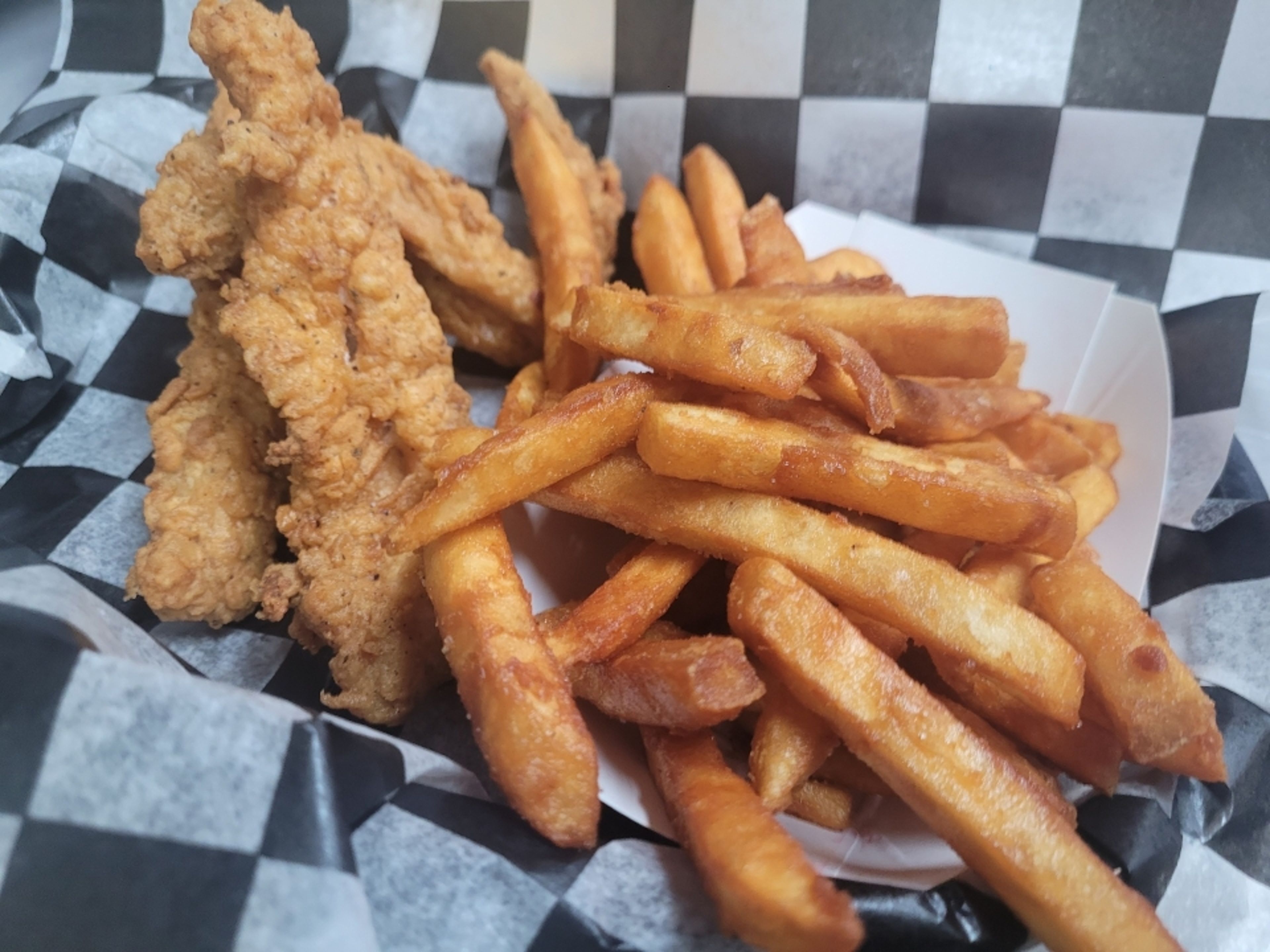 Chicken Tenders with fries.