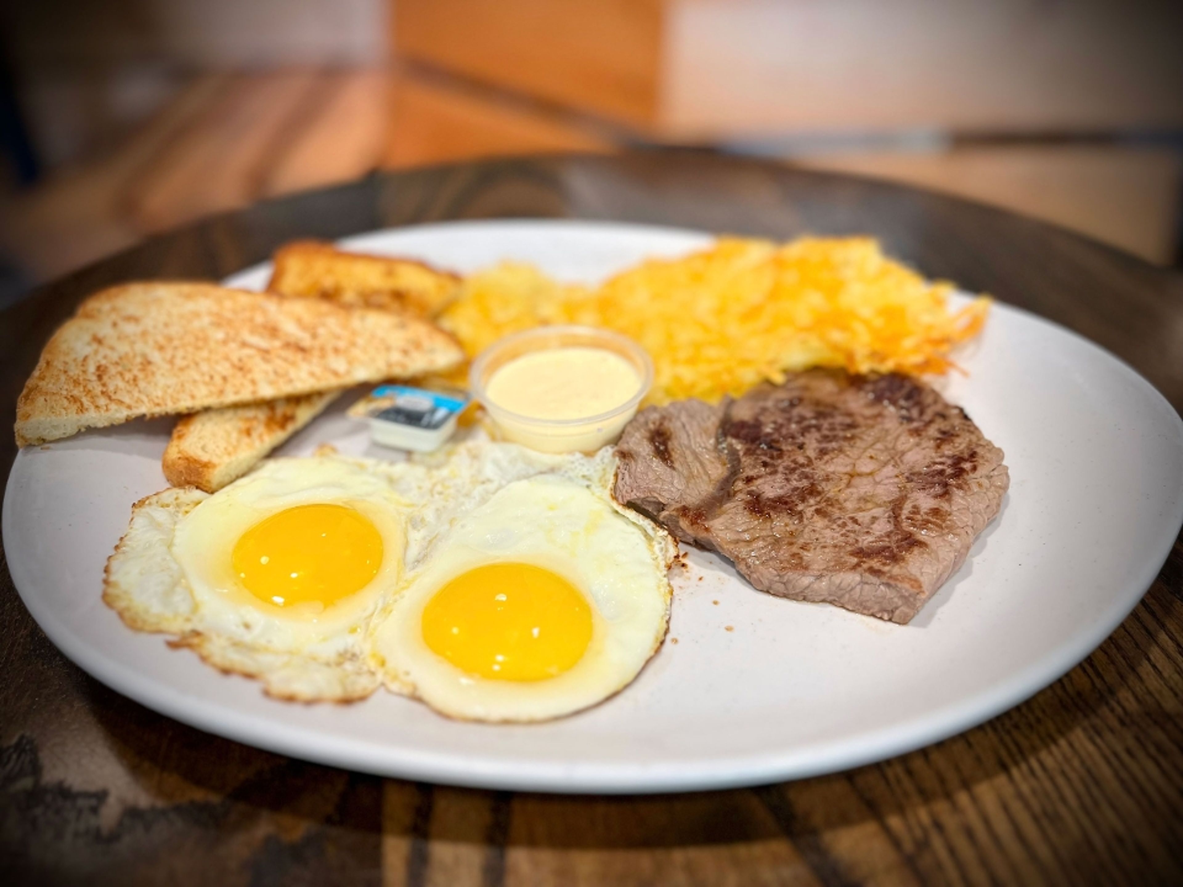 STEAK & EGGS.