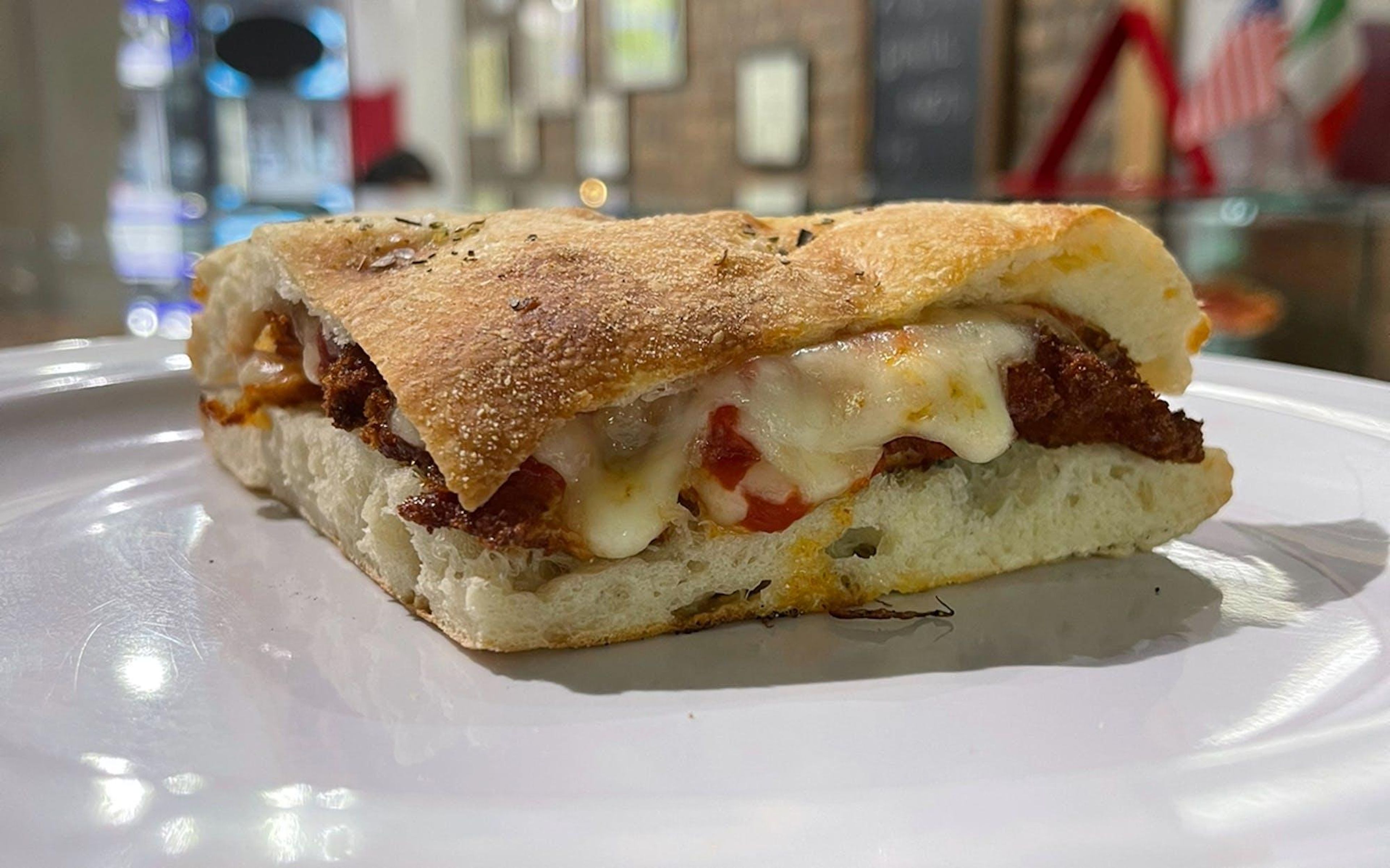 Chicken Parmigiana Focaccia Panino Catering.