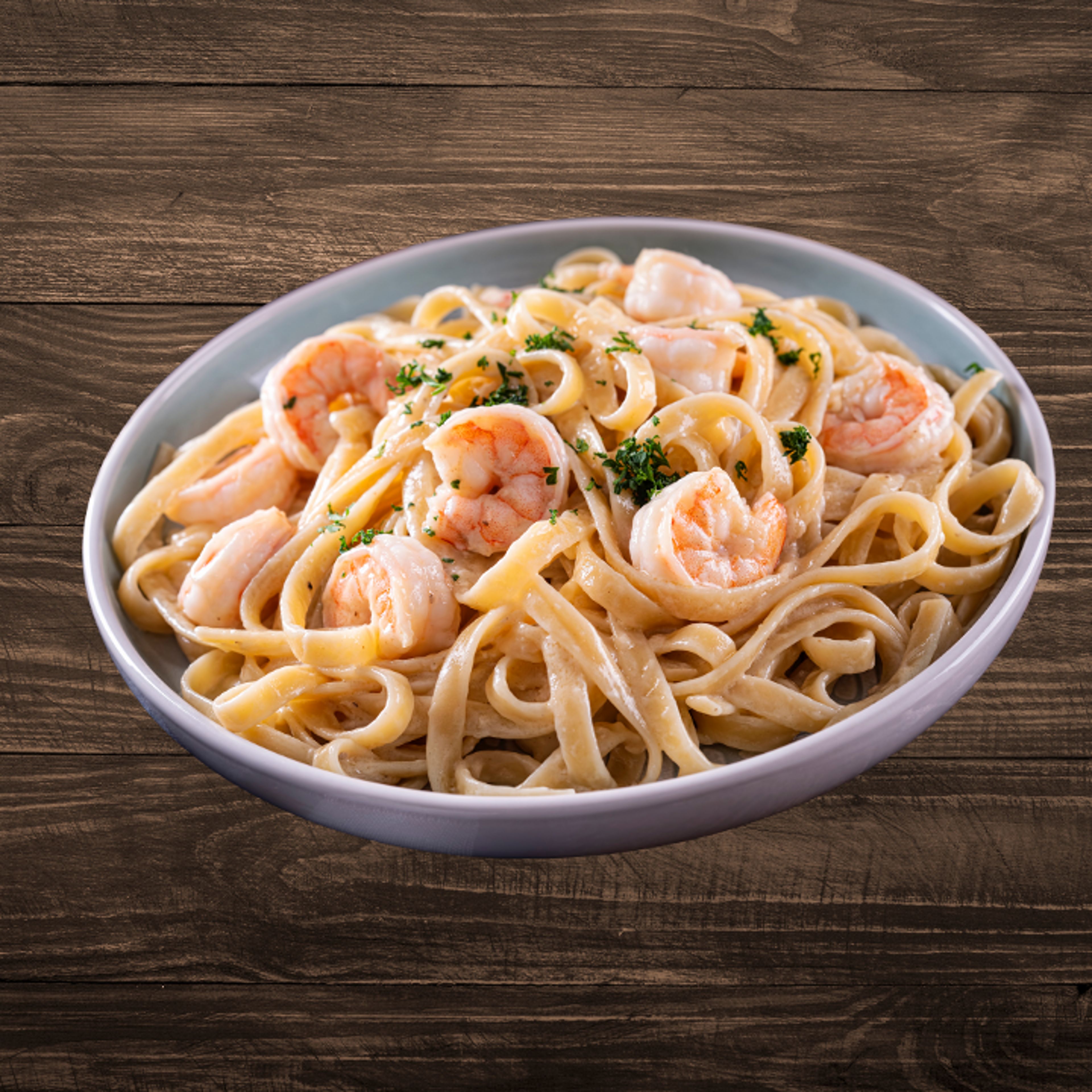 Shrimp Fettuccine Alfredo.