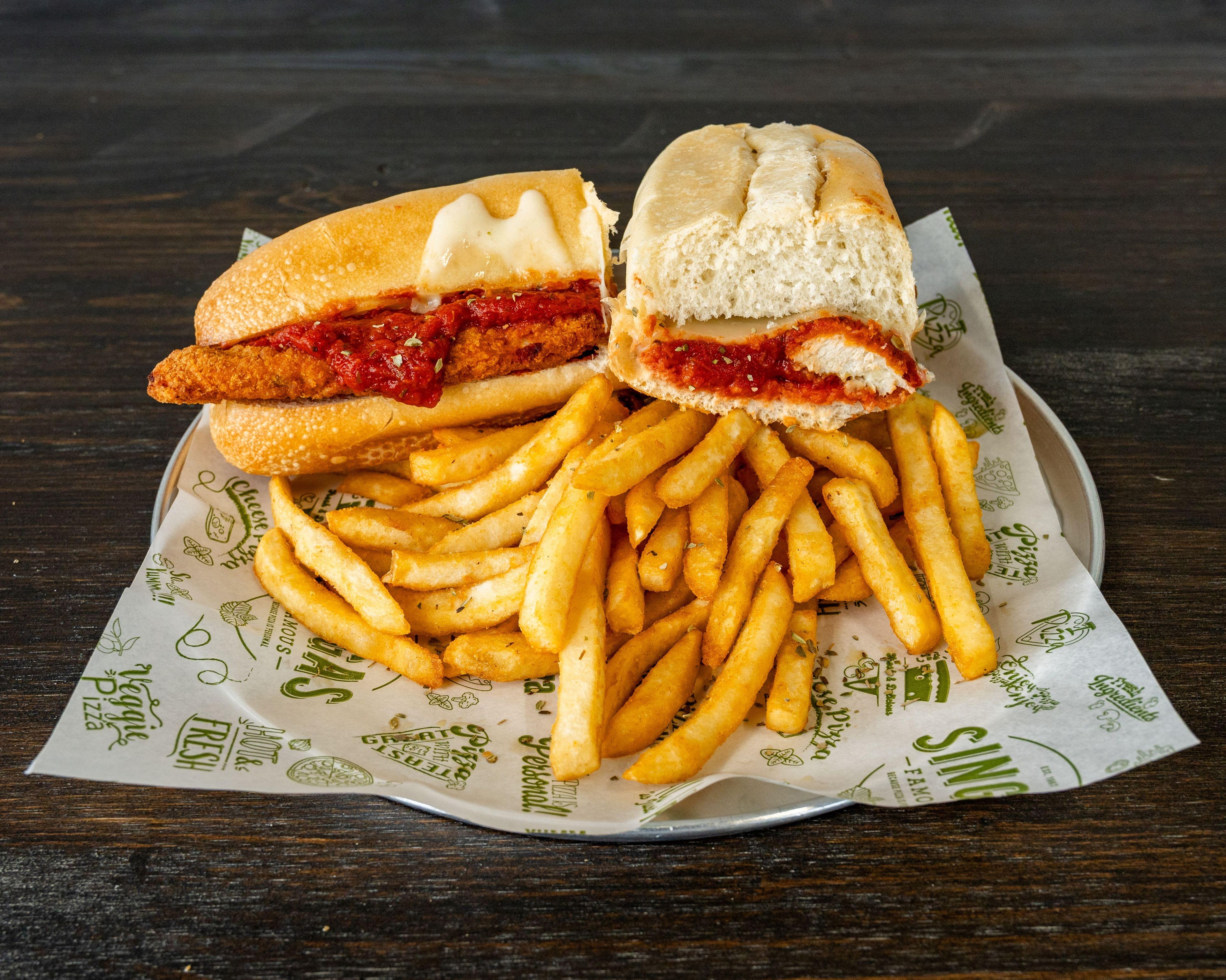 Grilled Chicken Parm Sandwich.
