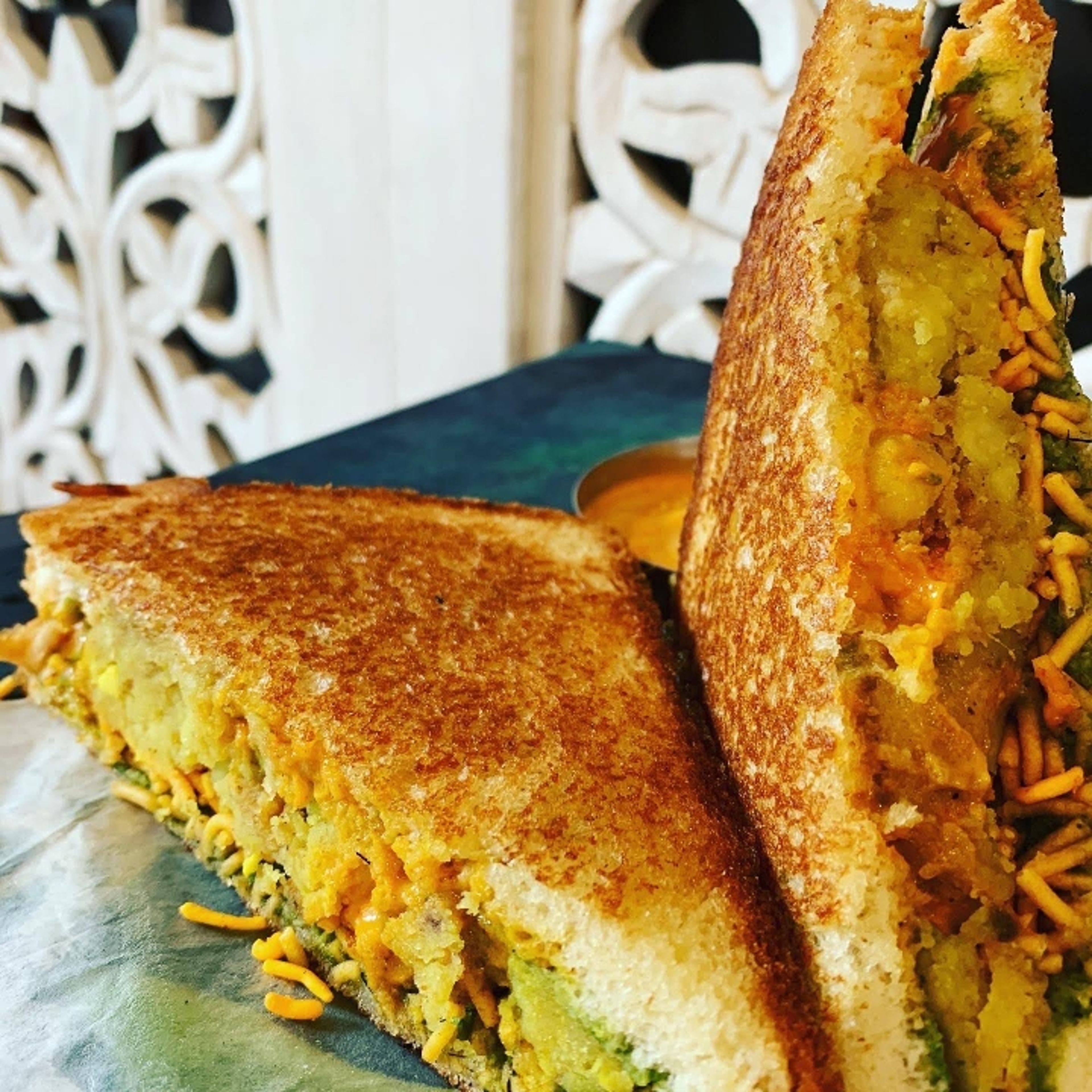 Aloo Bhujia Sandwich.