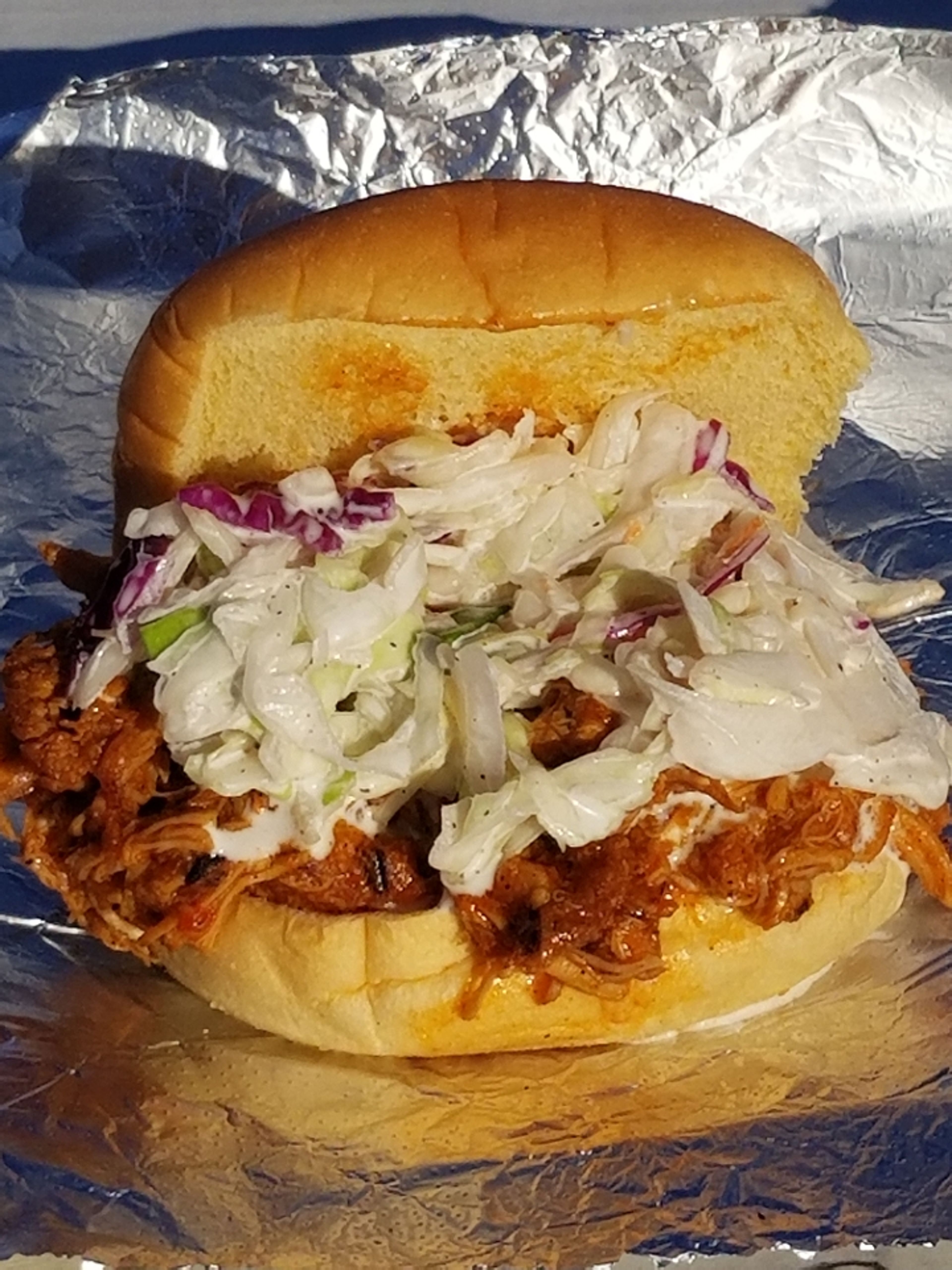 Pulled Chicken Sandwich.