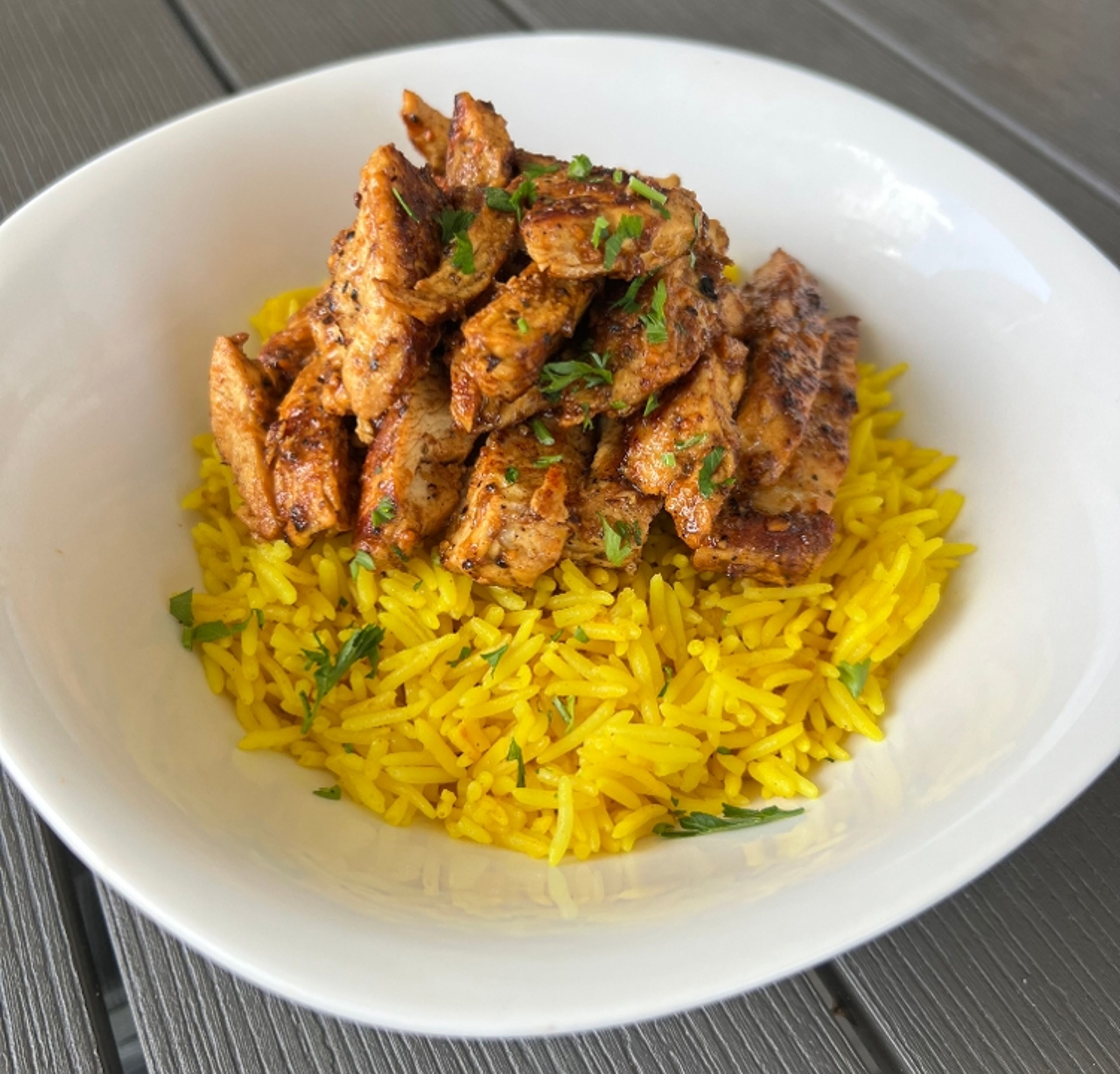 Greek-Fit Chicken rice bowl.