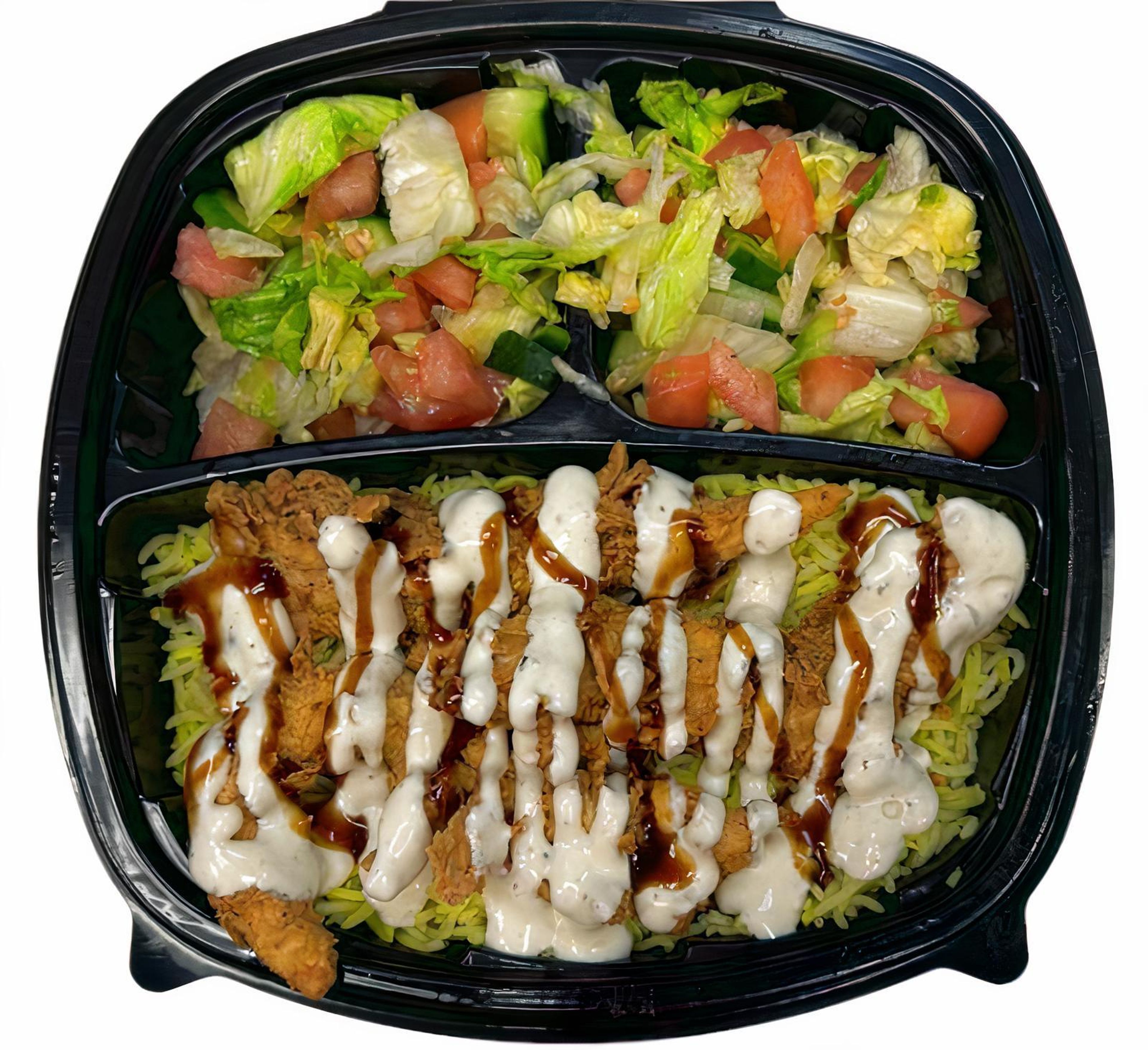 Fried Chicken Strips with Rice & Salad+Soda.