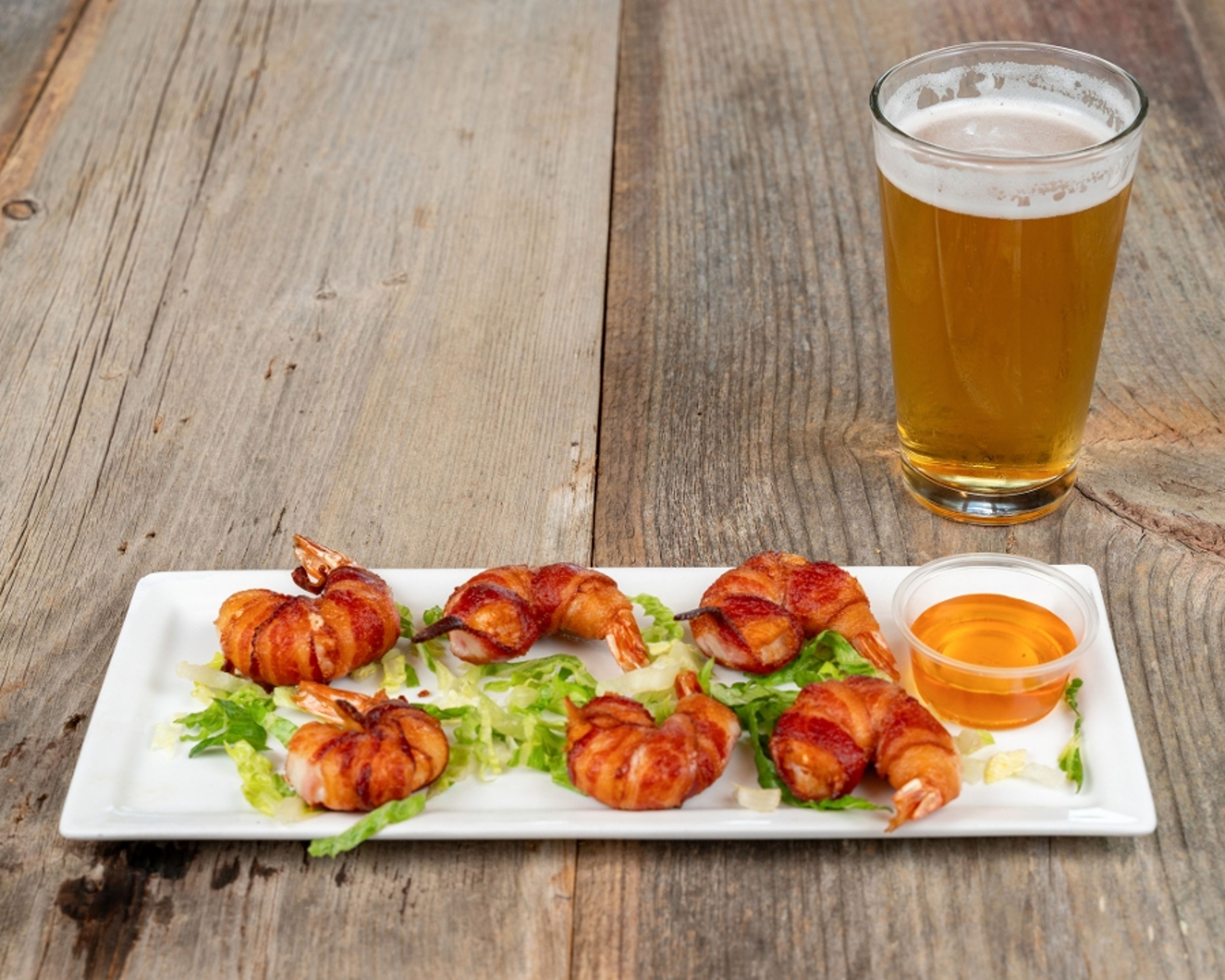 Bacon Wrapped Shrimp.