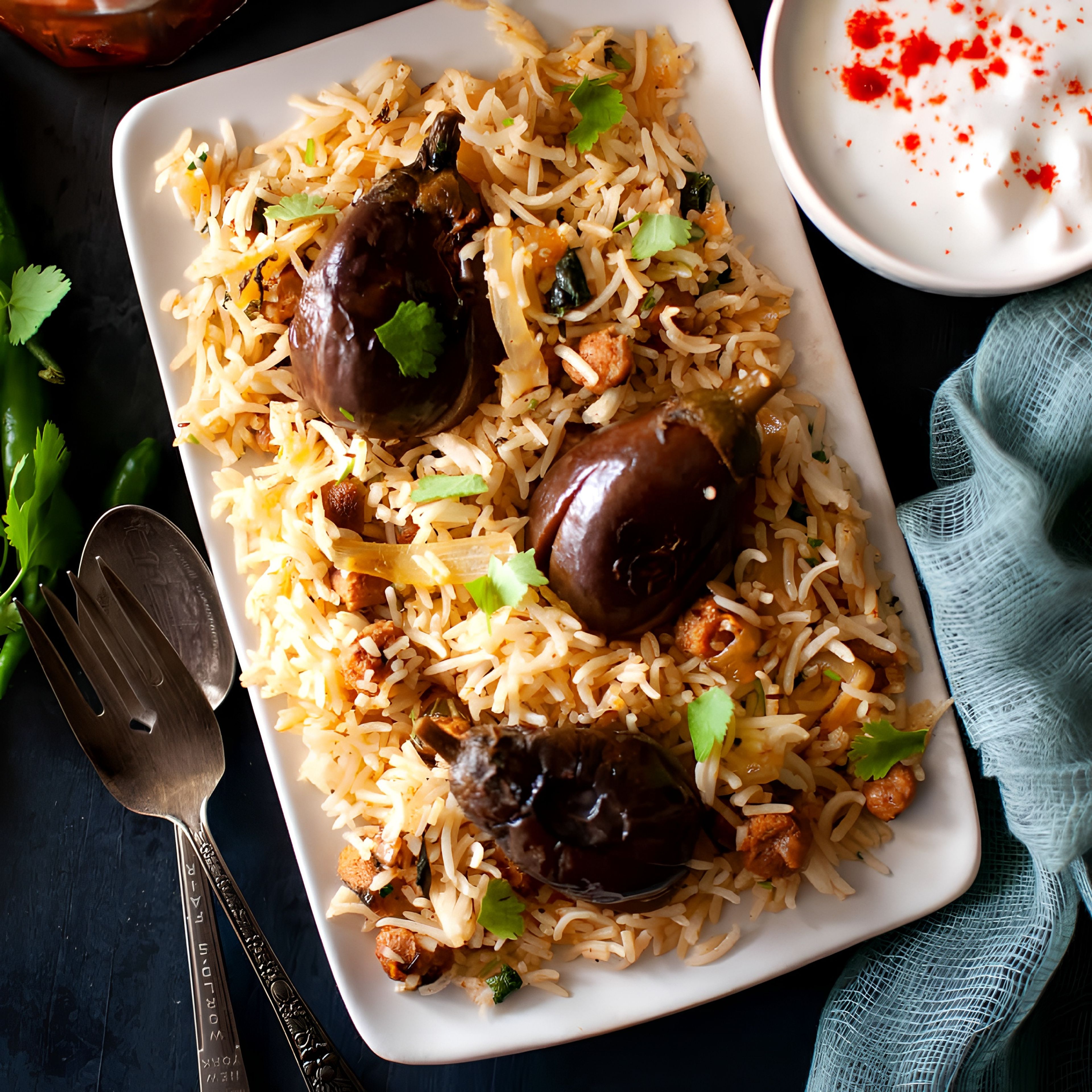 Gutti Vankaya Pulao (Fri, Sat & Sun).