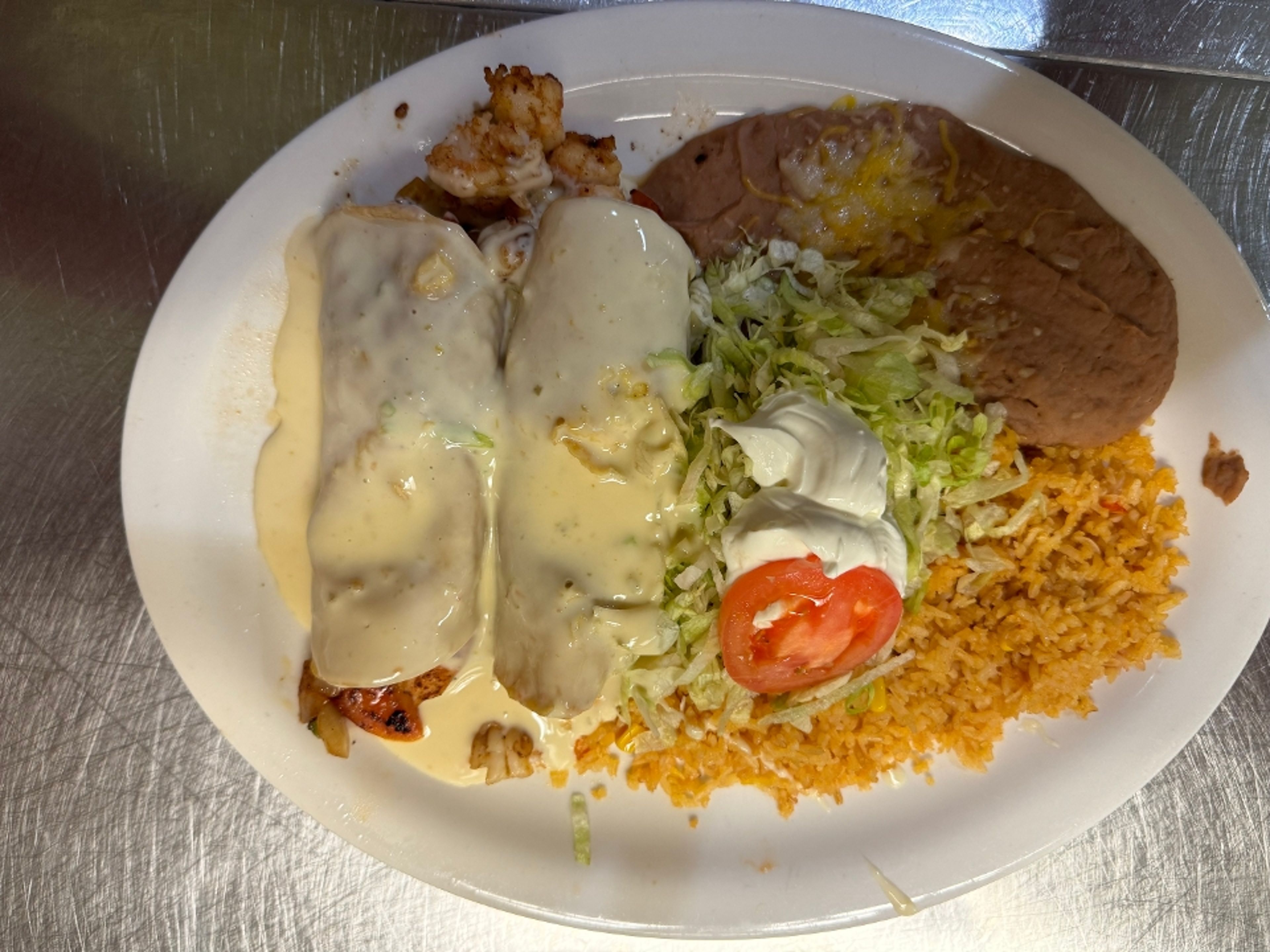 Shrimp Enchiladas.