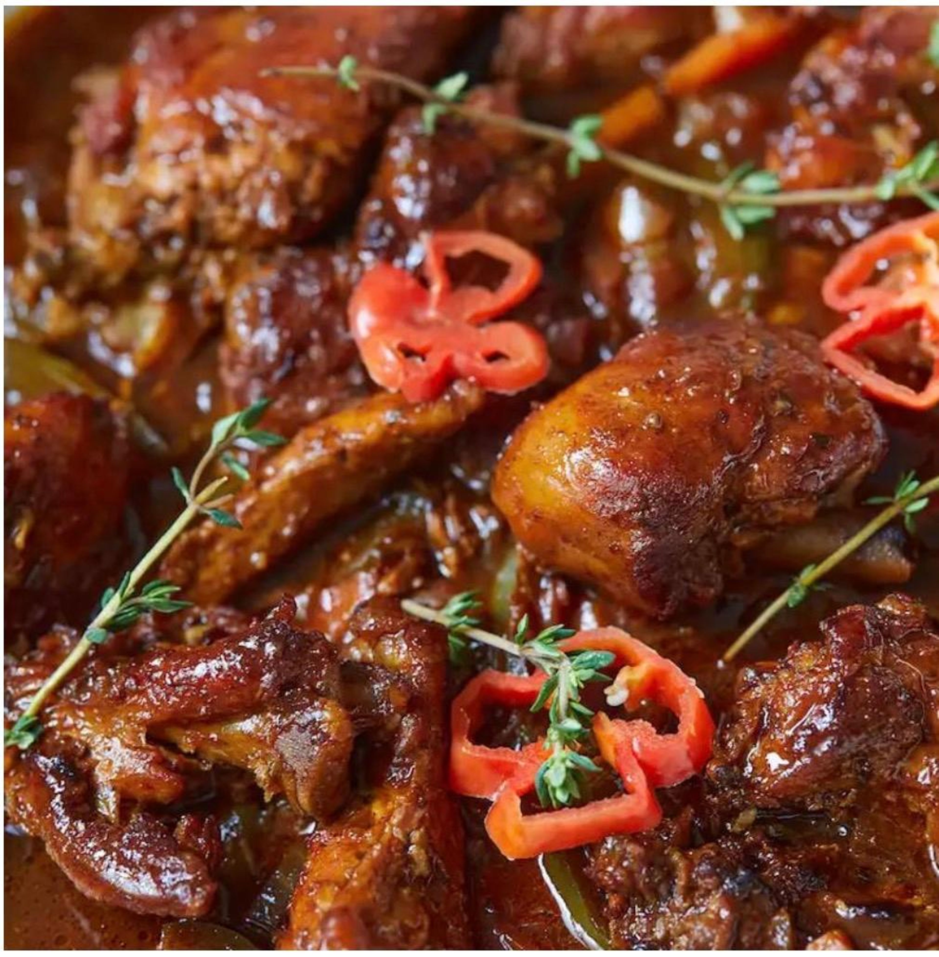 Brown Stew Chicken.