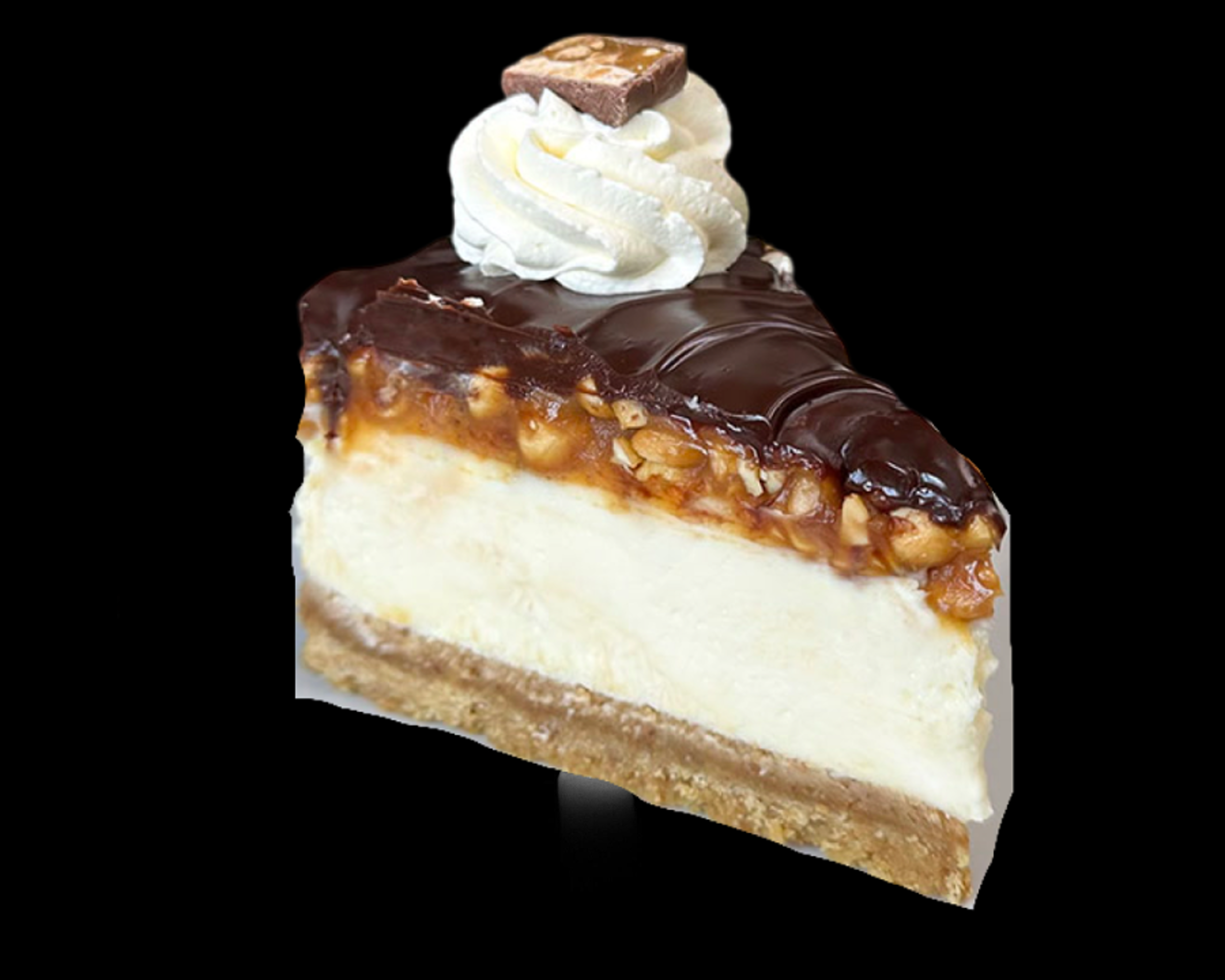Slice Snickers Cheesecake.