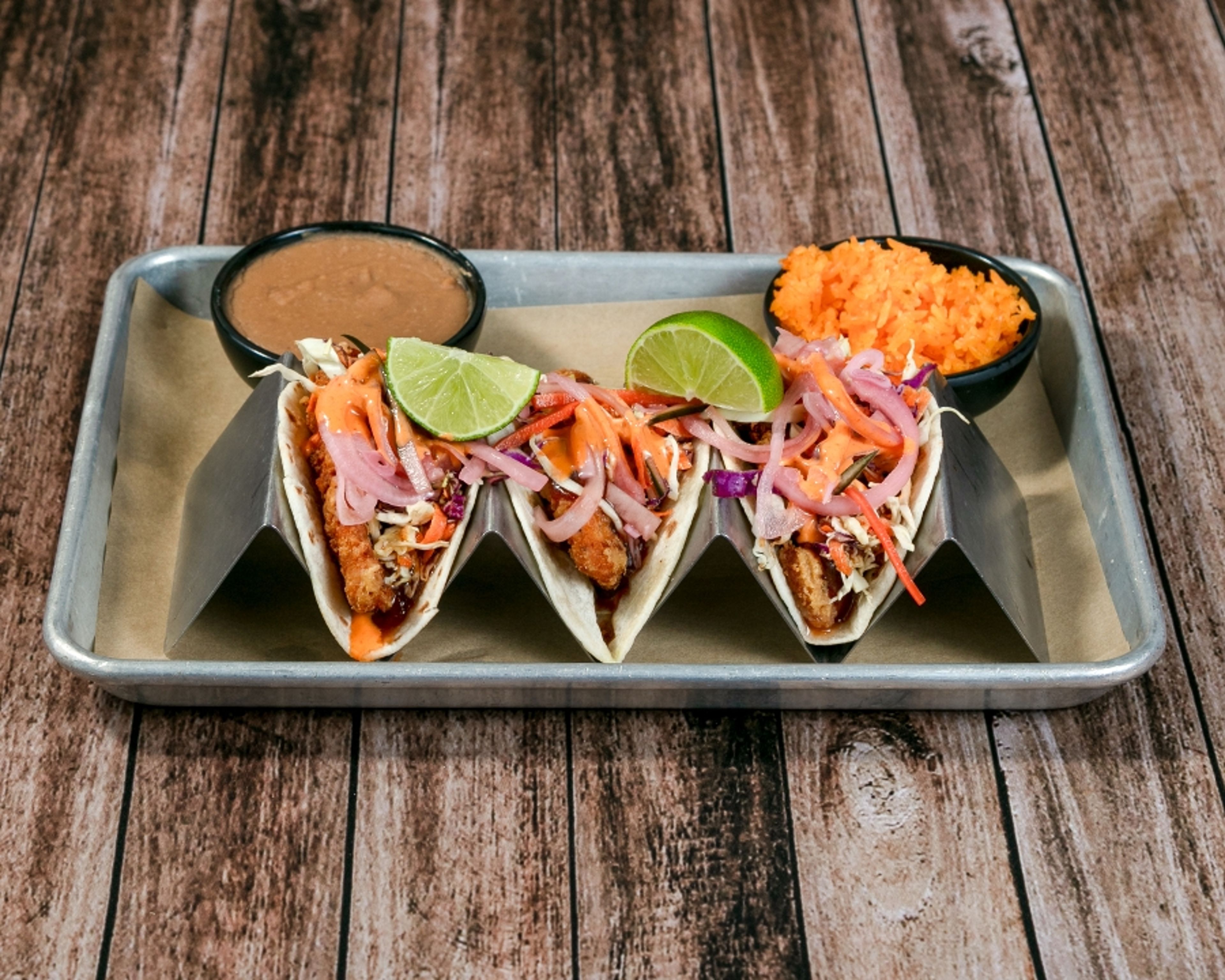 Mexican Seasoned Fried Chicken Taco.