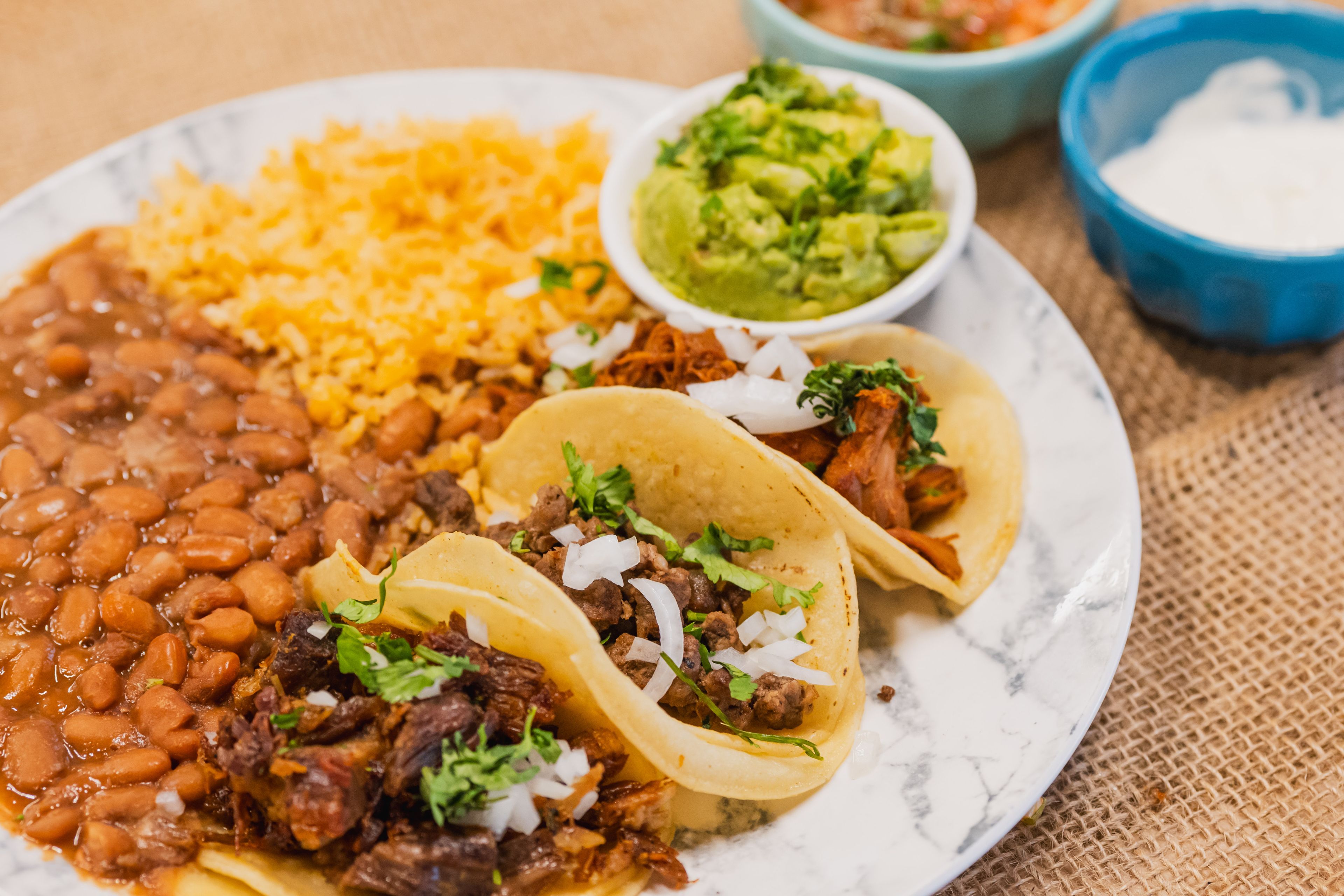 3 item Vegan Taco Plate.